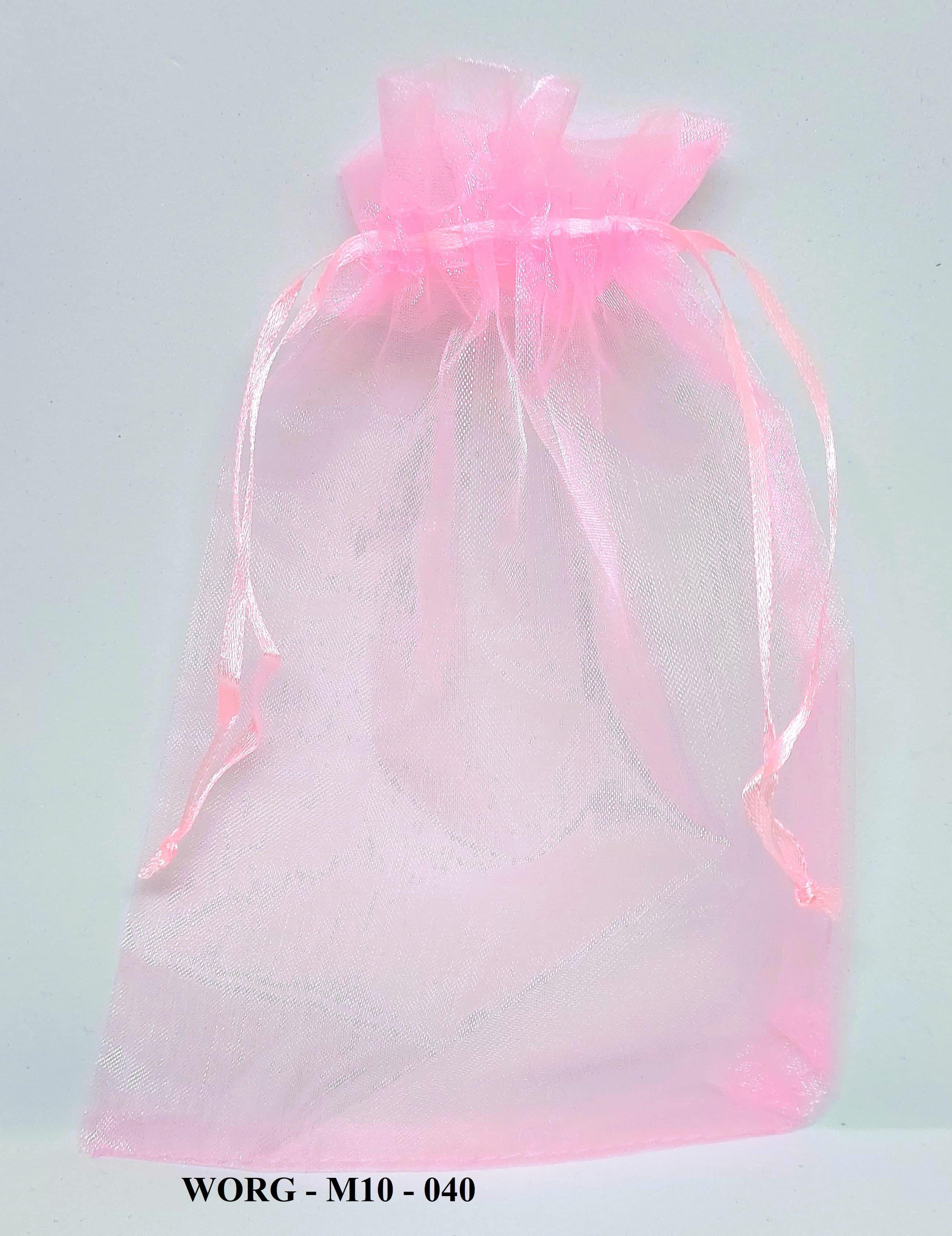 Woreczki z organzy 14x20cm/12szt, różowe