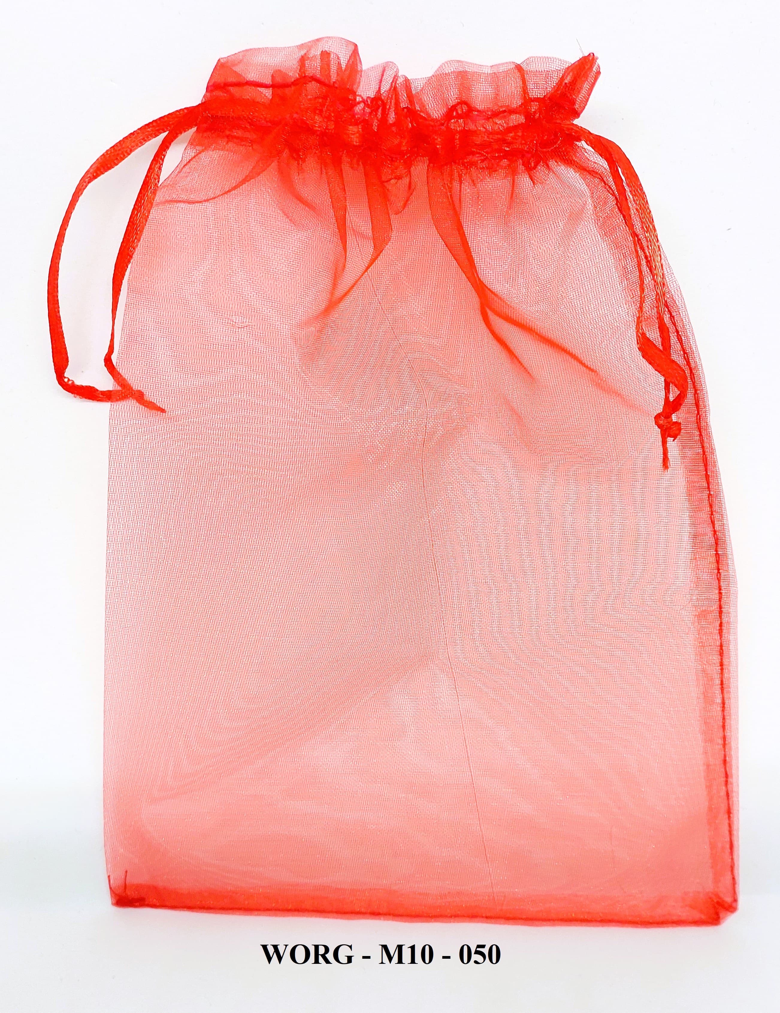 Woreczki z organzy 14x20cm/12szt, czerwone