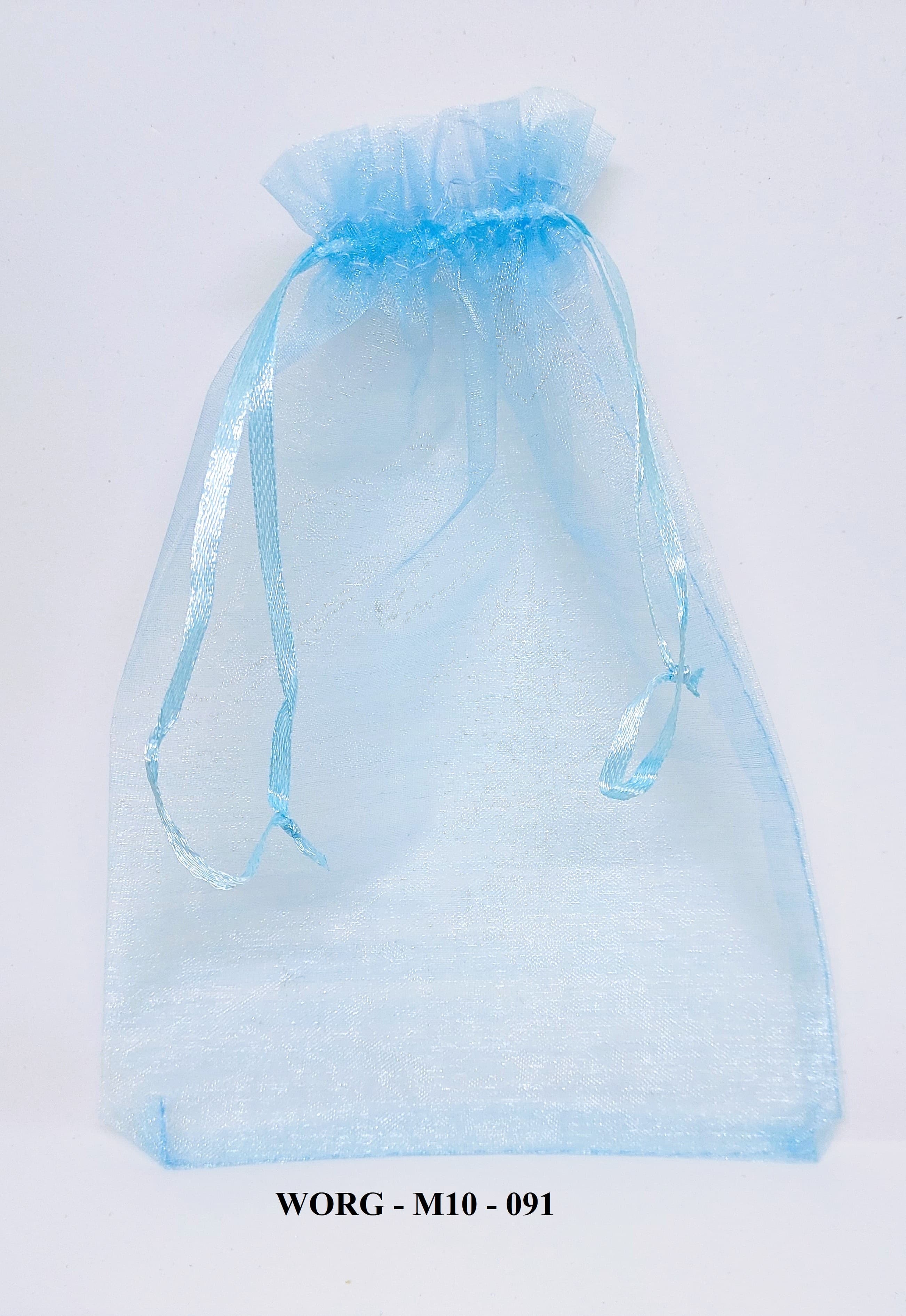 Woreczki z organzy 14x20cm/12szt, błękitne 