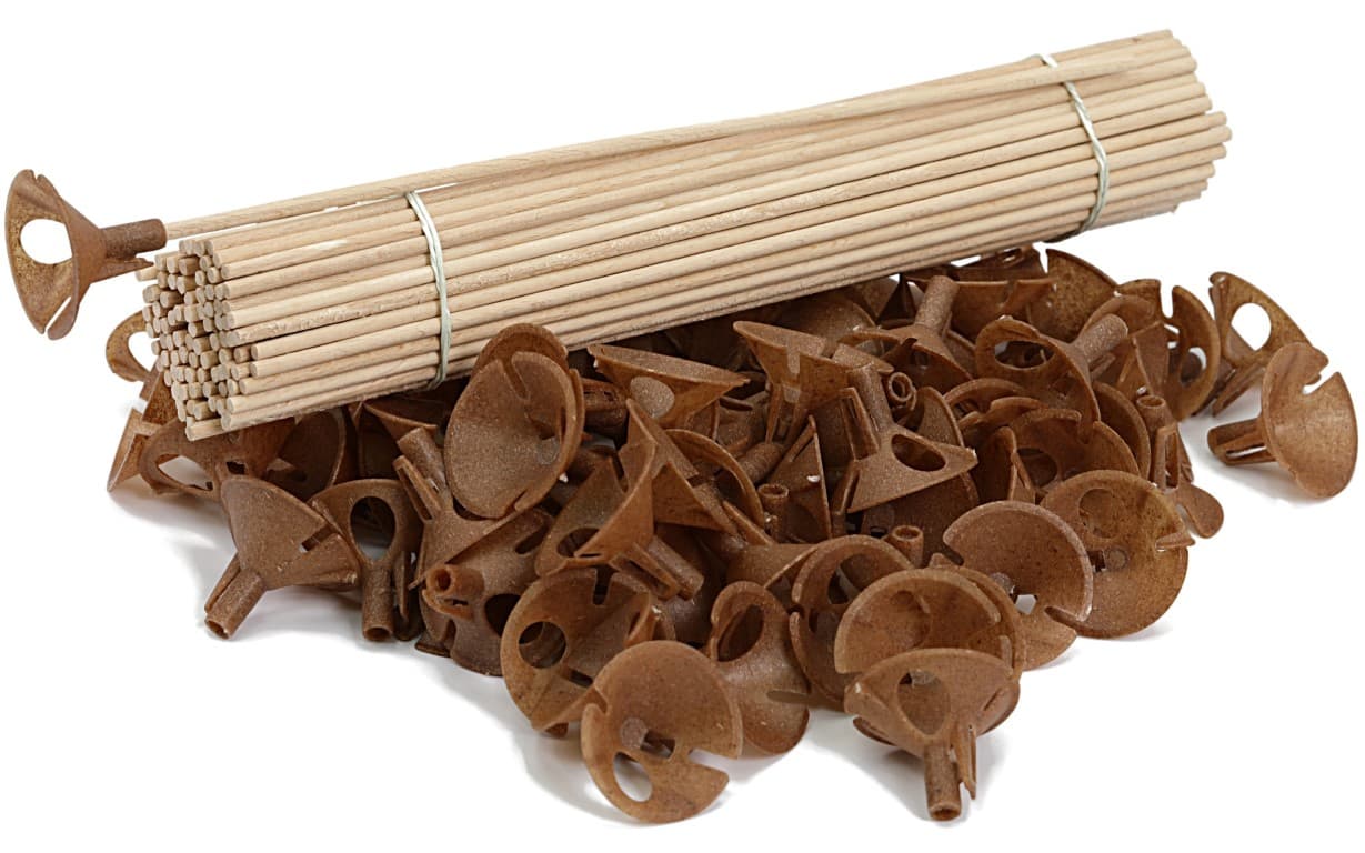 Eko patyczki z koszyczkami do balonów, 100szt.