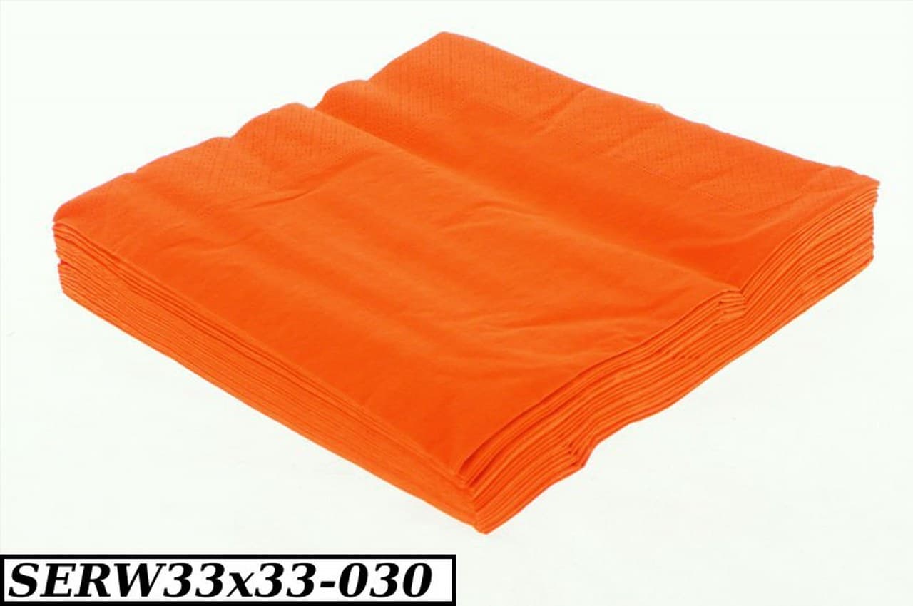 Serwetki Trójwarstwowe, 20szt, 33x33 pomarańczowe