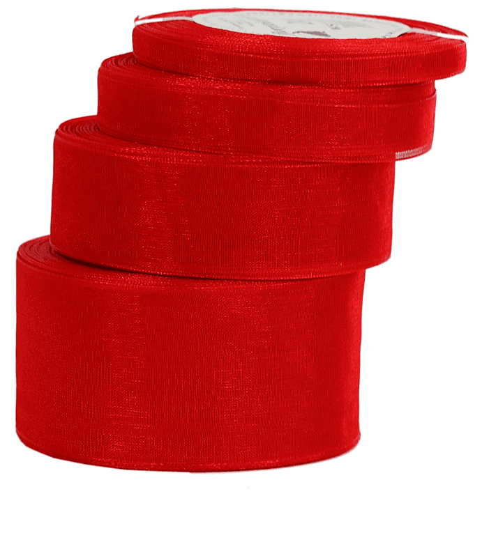 Wstążka szyfonowa, 12mm/22mb, czerwona