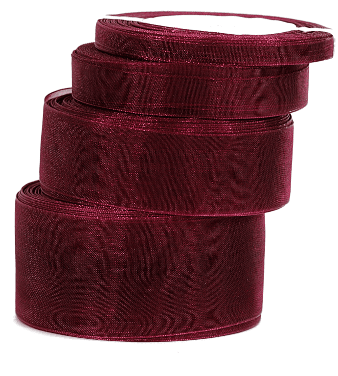 Wstążka szyfonowa, 38mm/22mb, bordowa
