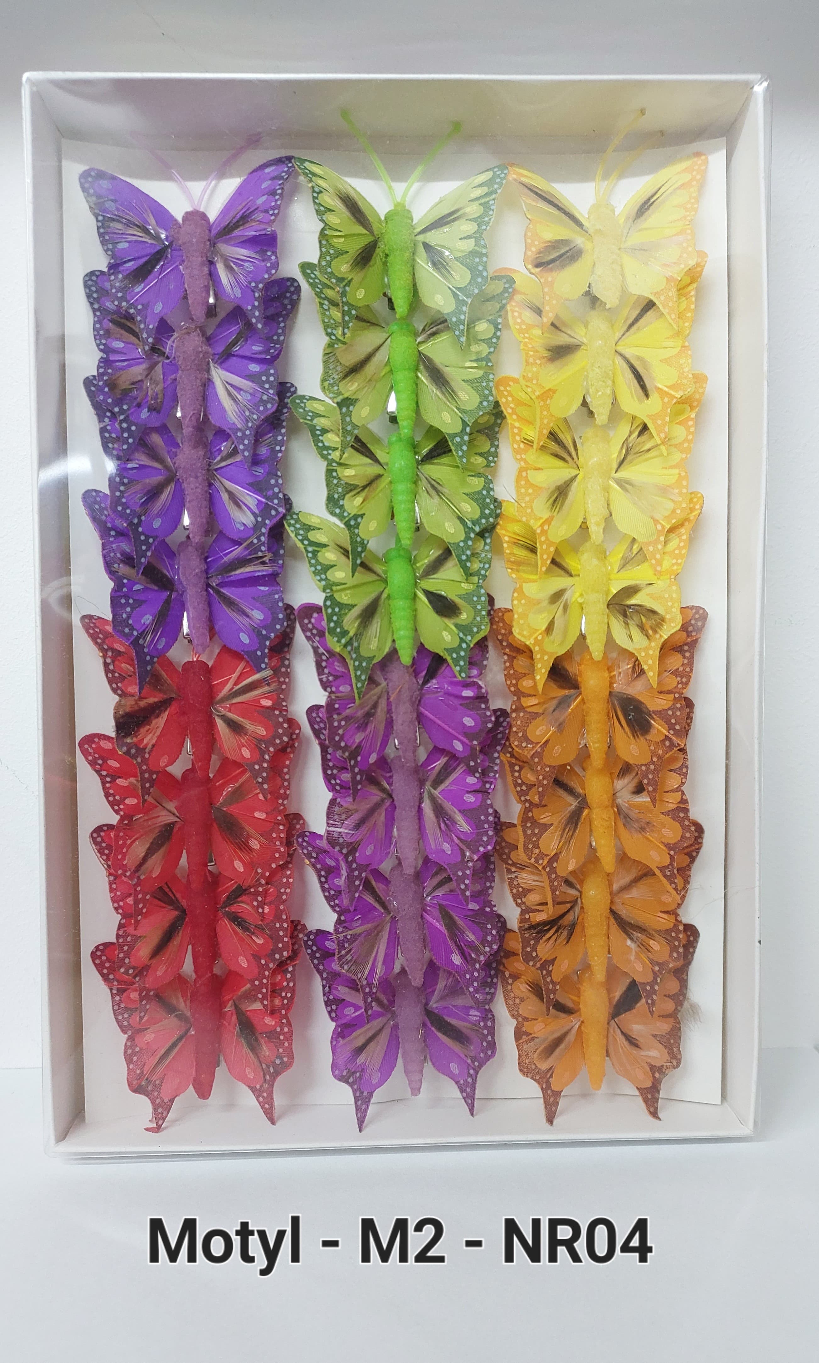 Sztuczne kolorowe motyle szer. 5cm, 24szt.