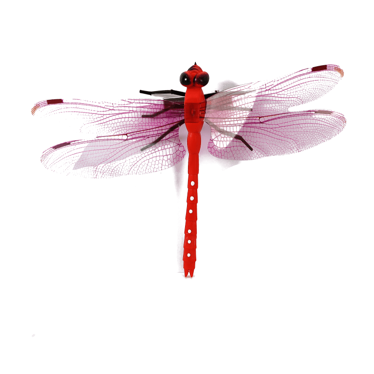 Sztuczna ważka na klipsie, długość 12cm, czerwona
