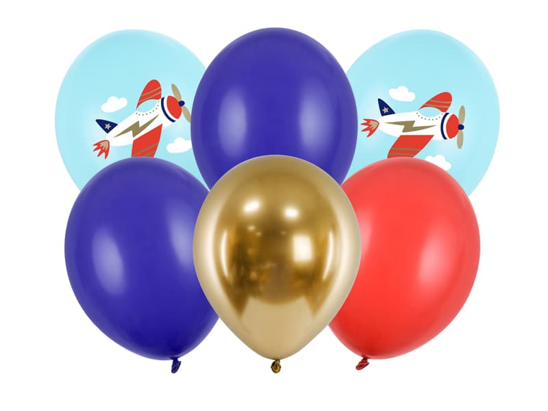 Balony 30 cm, Samolot, mix, 6 szt.