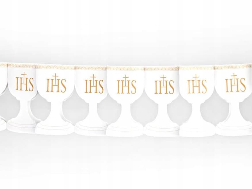 Girlanda papierowa Kielich Komunia IHS 17cm/3mb