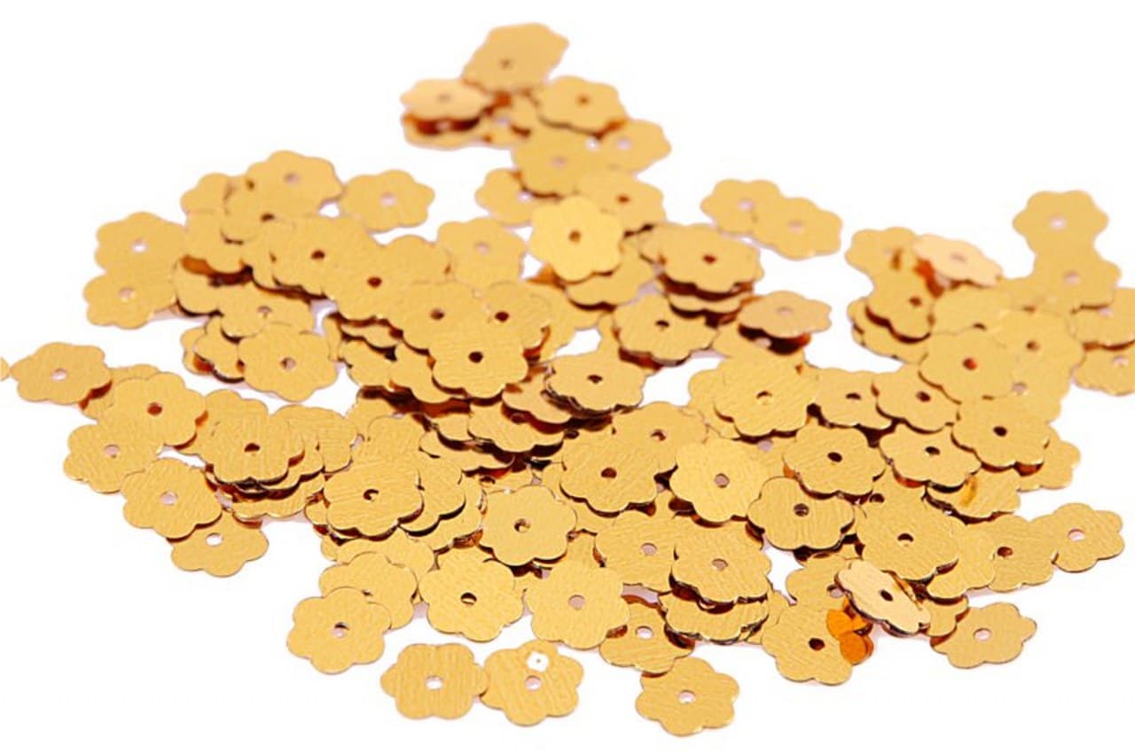 Cekiny kwiatki małe 10mm/5gram złote