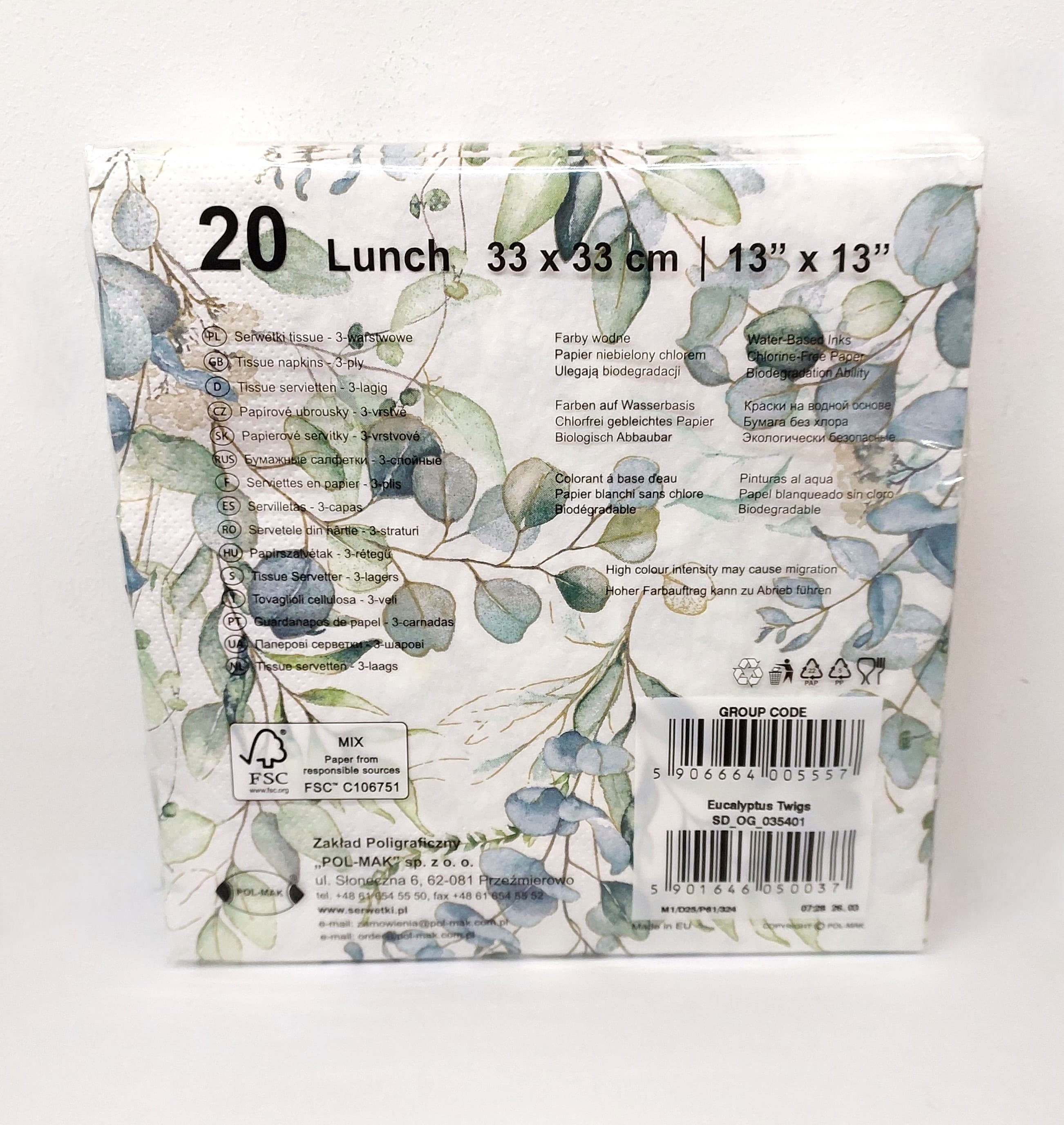 Serwetki Eukaliptus, 33x33 - 20 szt.