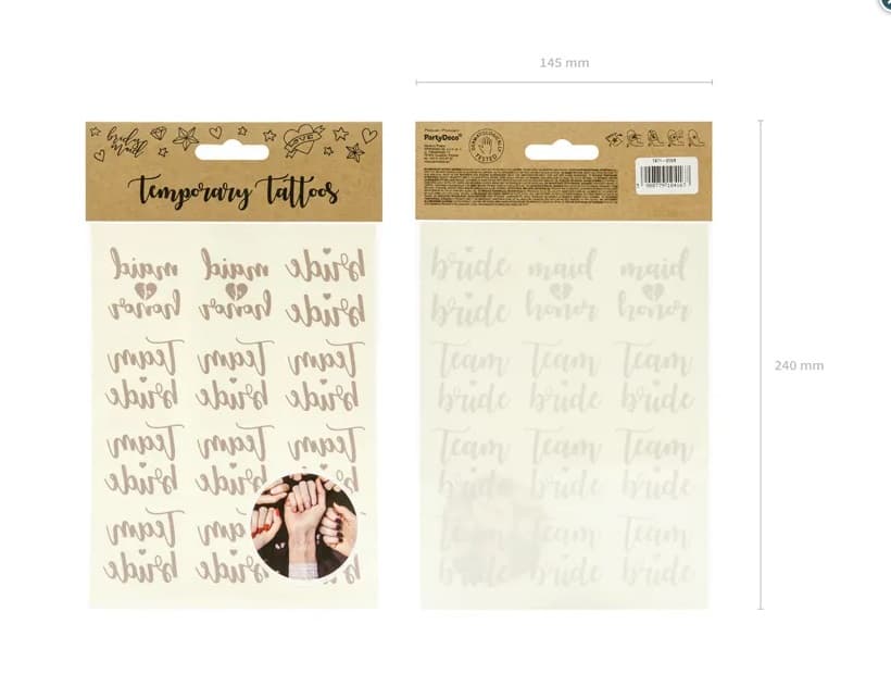 Tatuaże zmywalne Wieczór panieński, różowe złoto