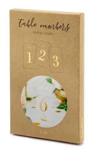 Transparentne numery na stół, złoty, 7x12cm