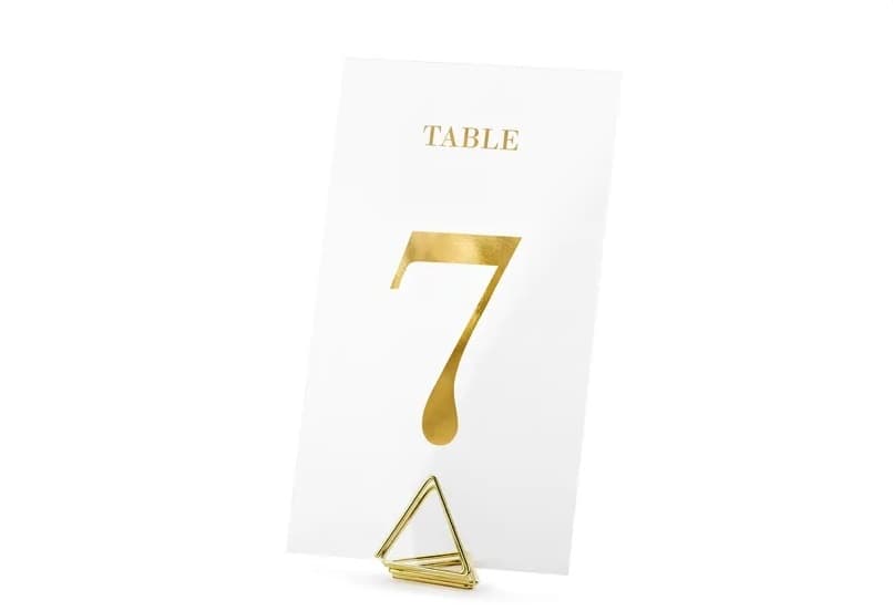 Transparentne numery na stół, złoty, 7x12cm