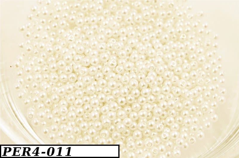Koraliki (perełki) z dziurką, 4mm/35g jasnokremowe