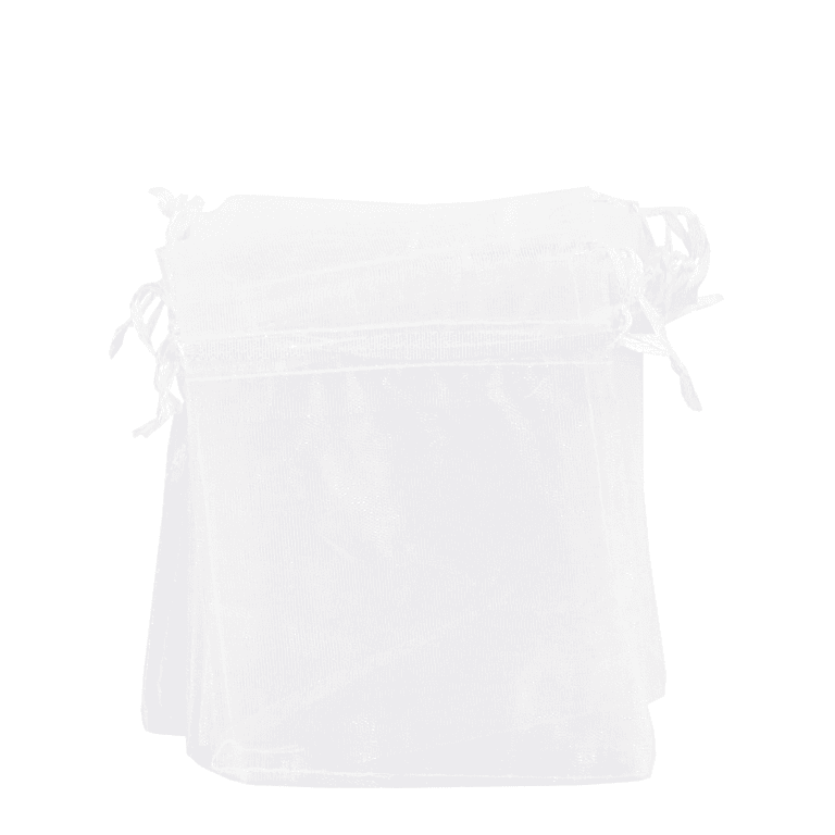 Woreczki z organzy, 10x12cm/12szt, białe
