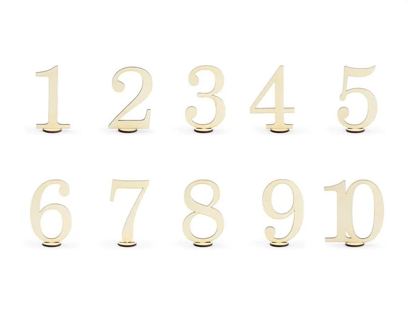 Drewniane numery na stół, 10,5cm