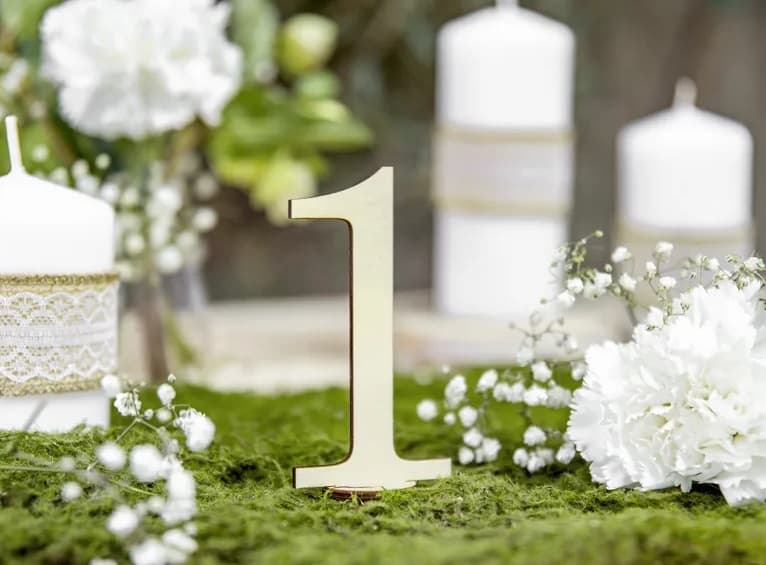 Drewniane numery na stół, 10,5cm