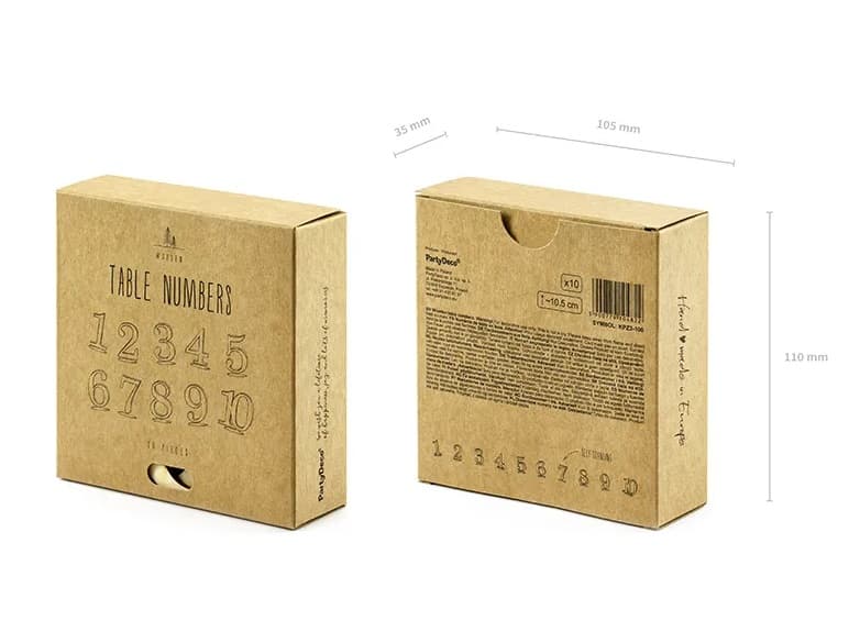 Drewniane numery na stół, 10,5cm