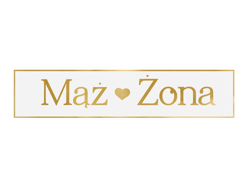 Tablica rejestracyjna Mąż & Żona, złoty, 59 x 11,5