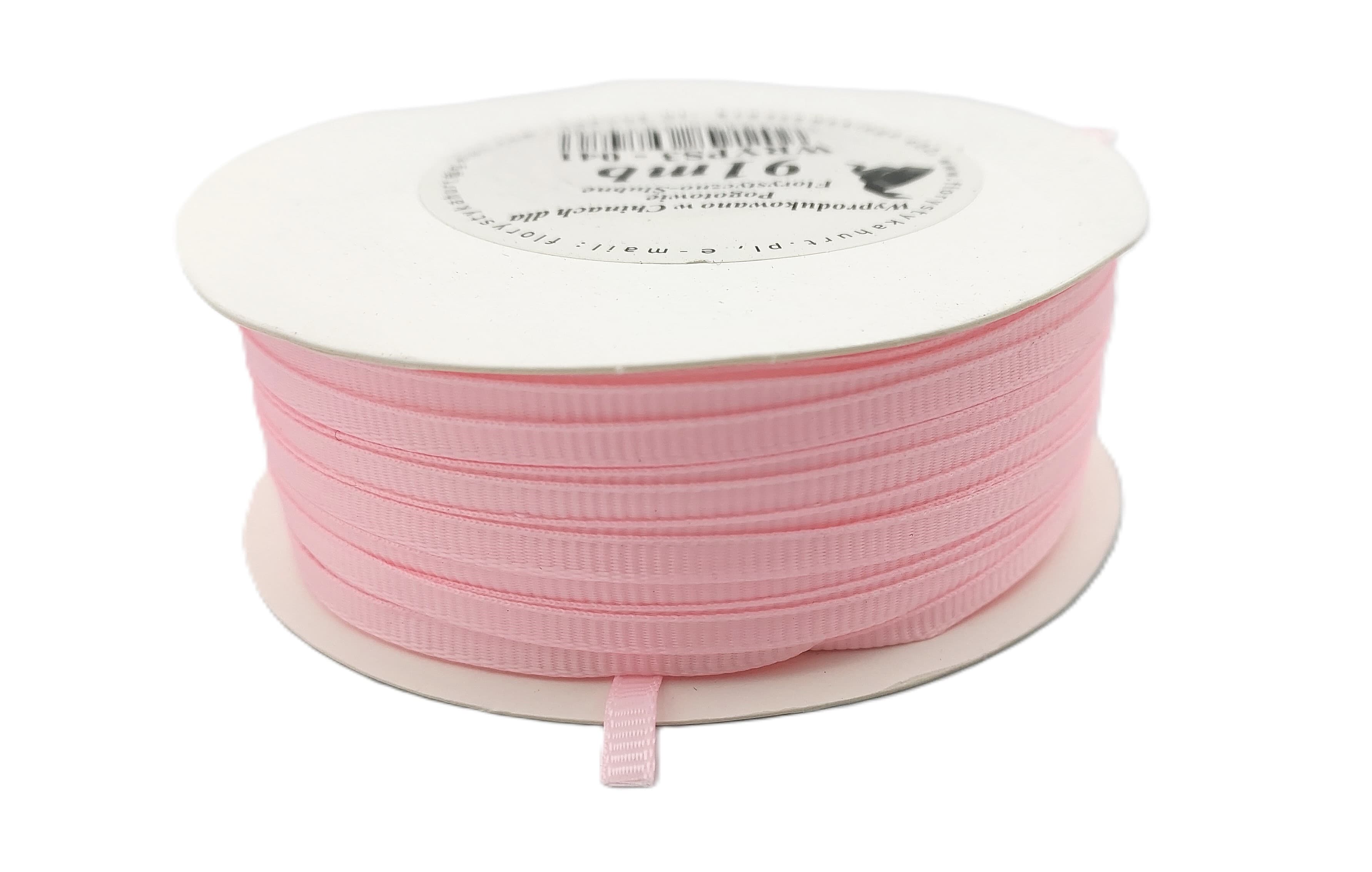 Wstążka rypsowa, 3mm/91mb, jasnoróżowa