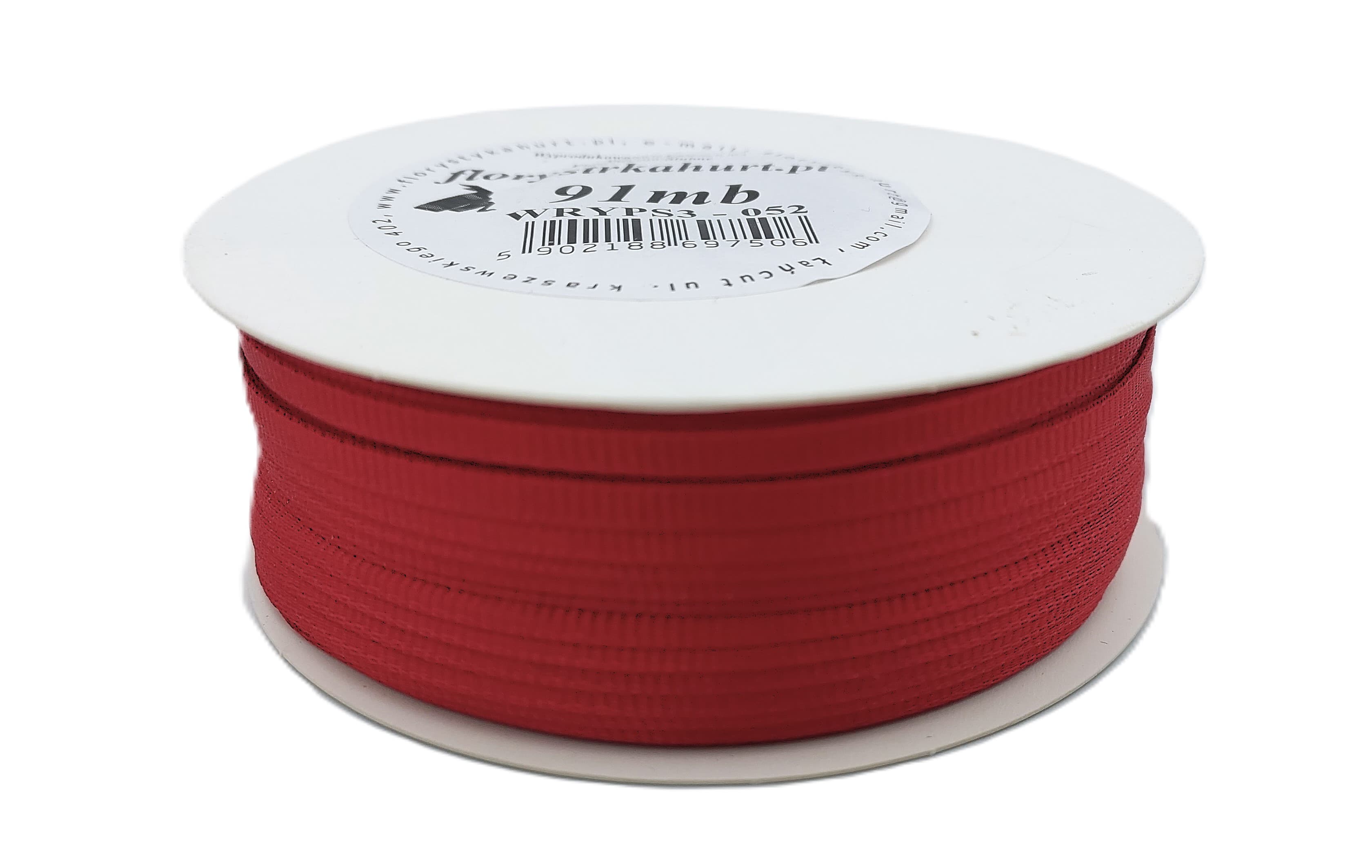 Wstążka rypsowa, 3mm/91mb, ciemnoczerwona