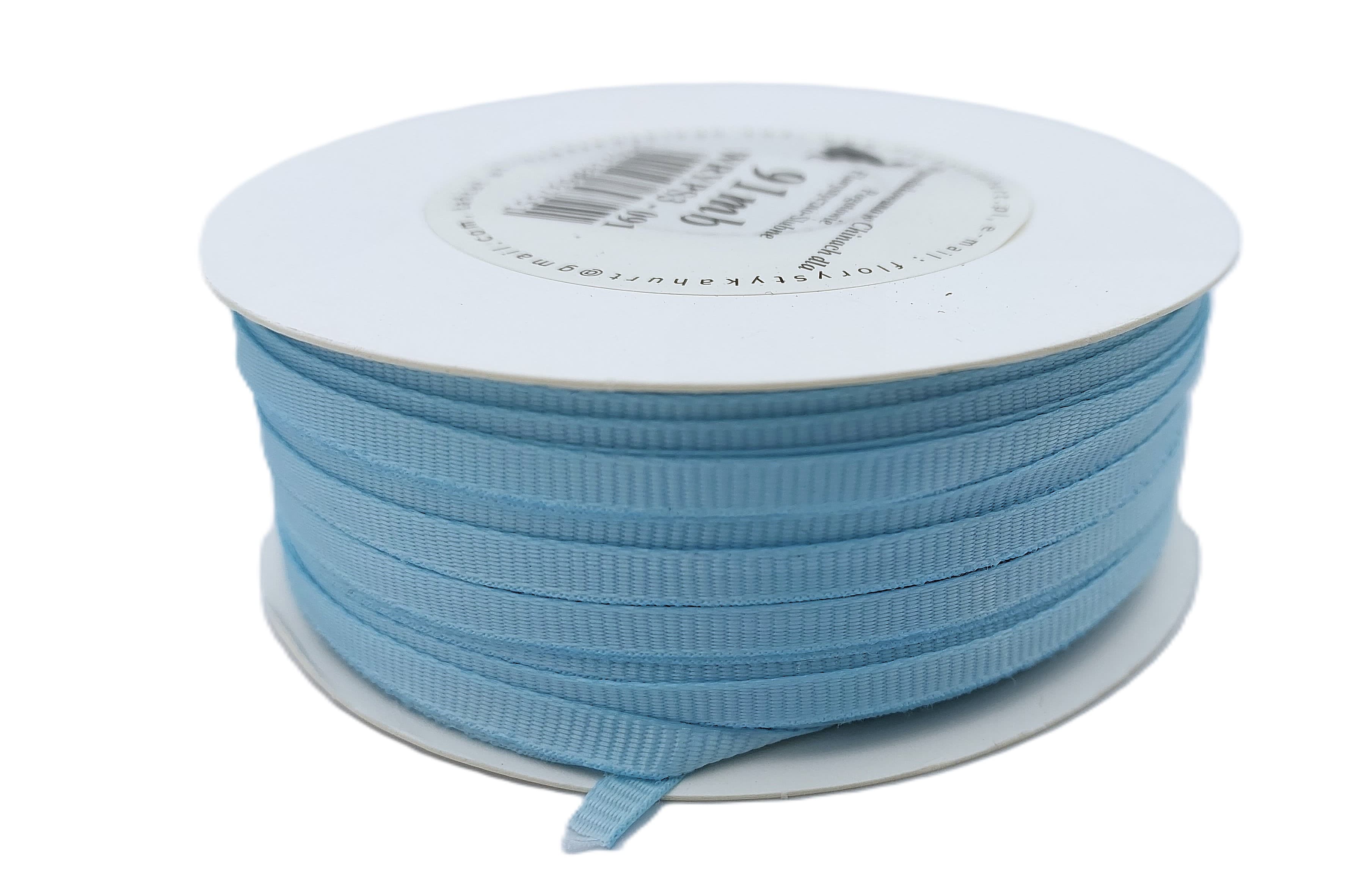 Wstążka rypsowa, 3mm/91mb, błękitna