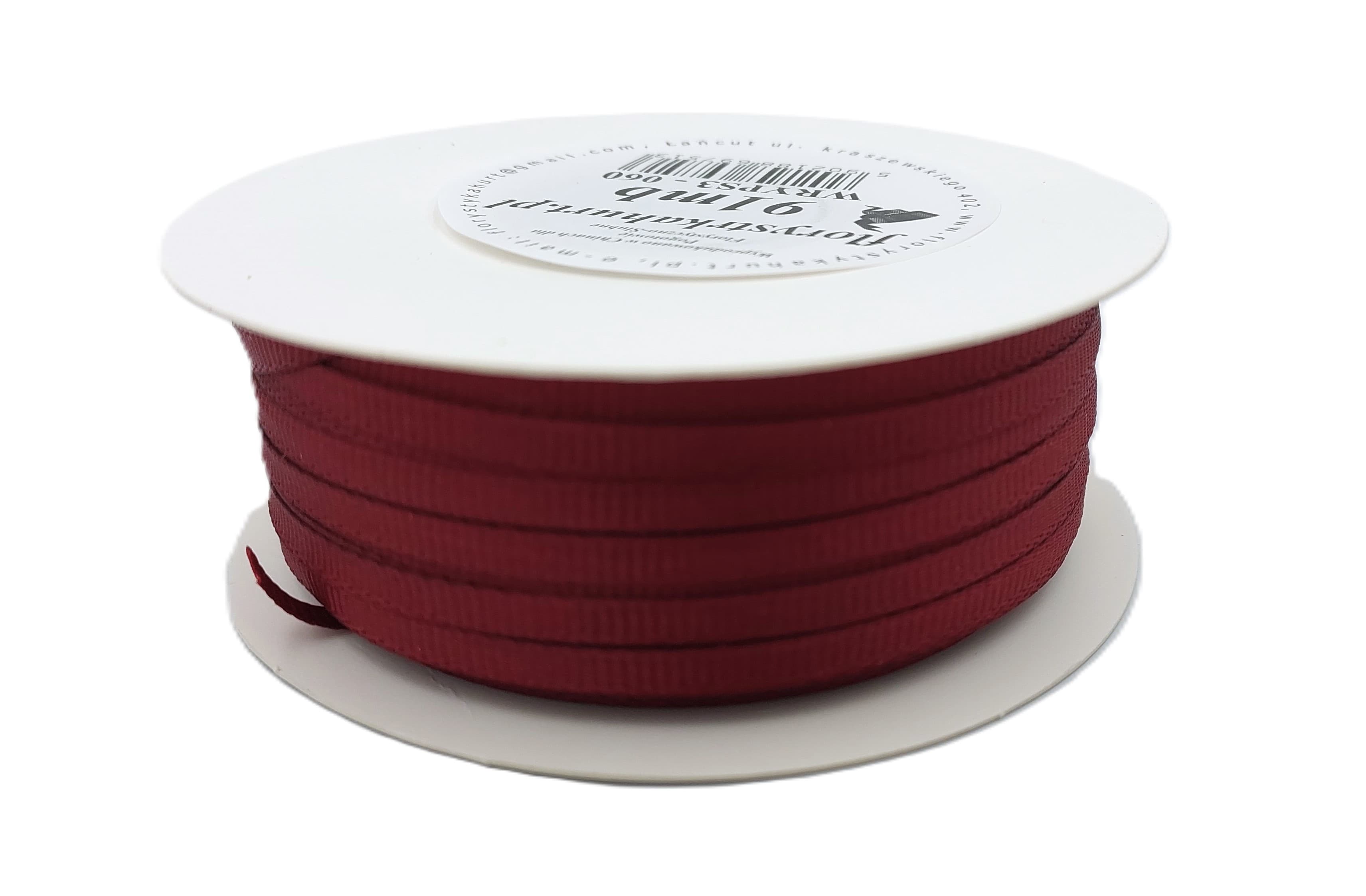 Wstążka rypsowa, 3mm/91mb, bordowa
