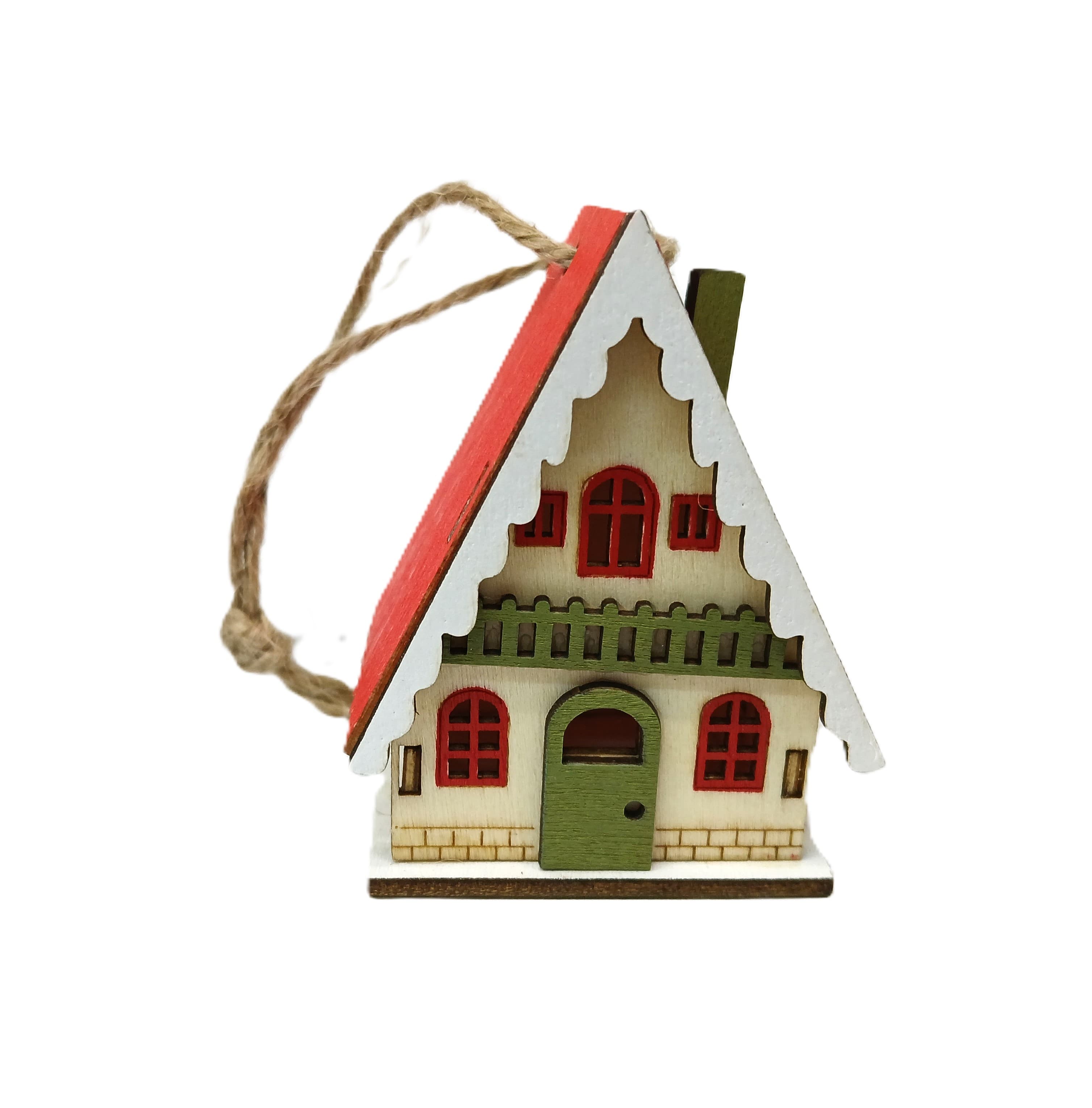 Zawieszka domek drewniany góralski 3D, 4x4,5x6cm