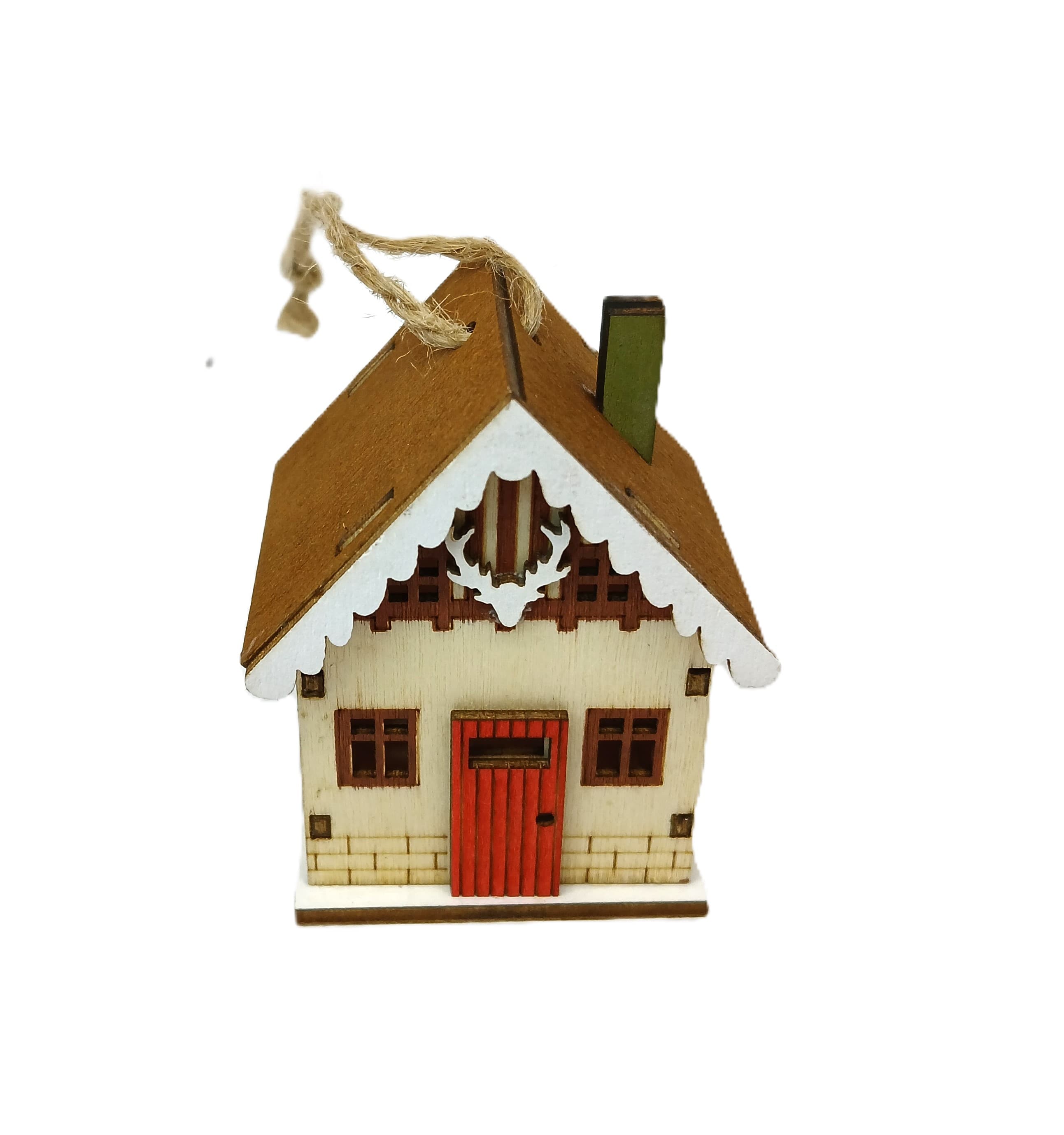 Zawieszka domek drewniany góralski 3D, 4x4,5x6cm