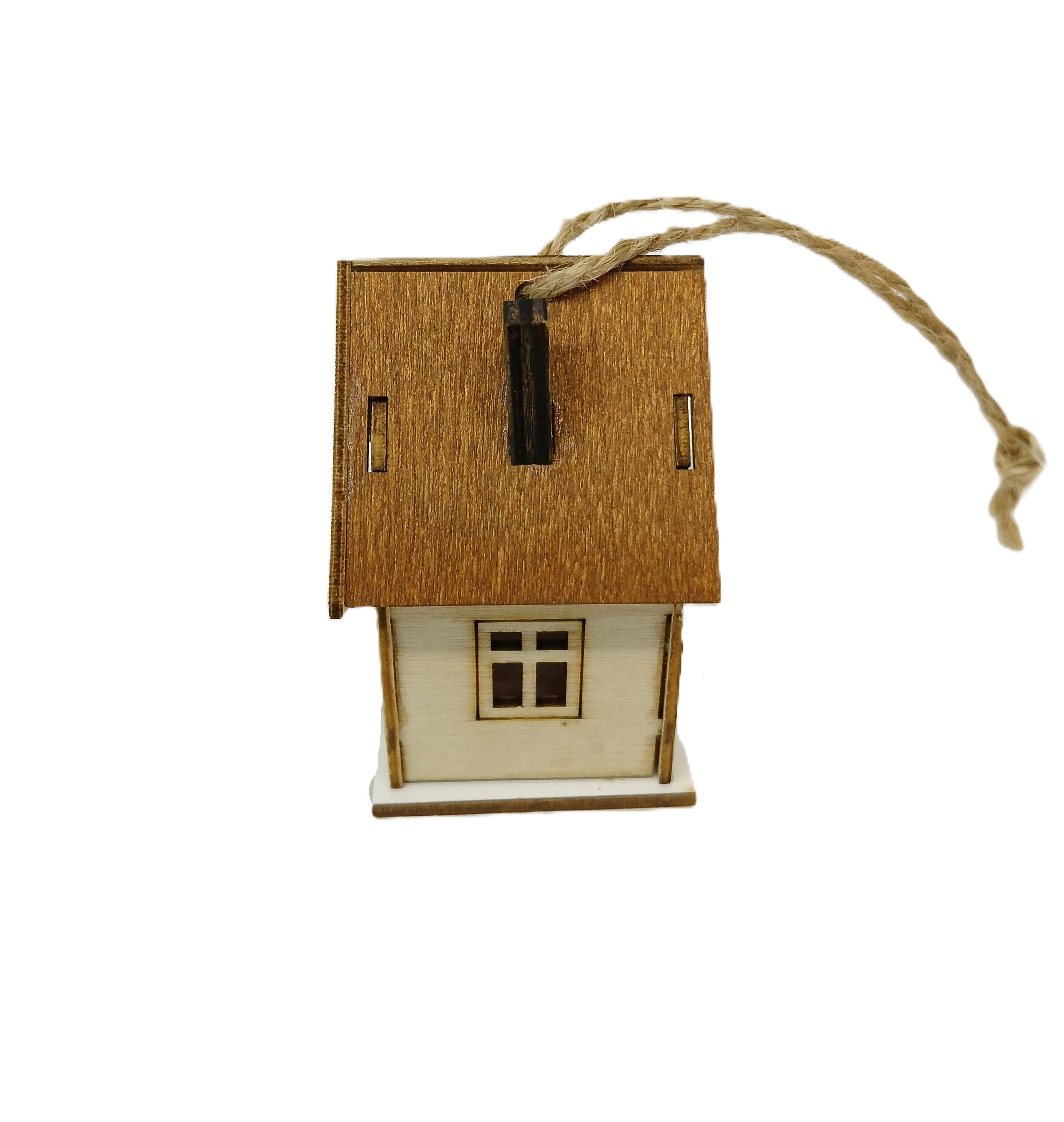 Zawieszka domek drewniany góralski 3D, 4x4,5x6cm