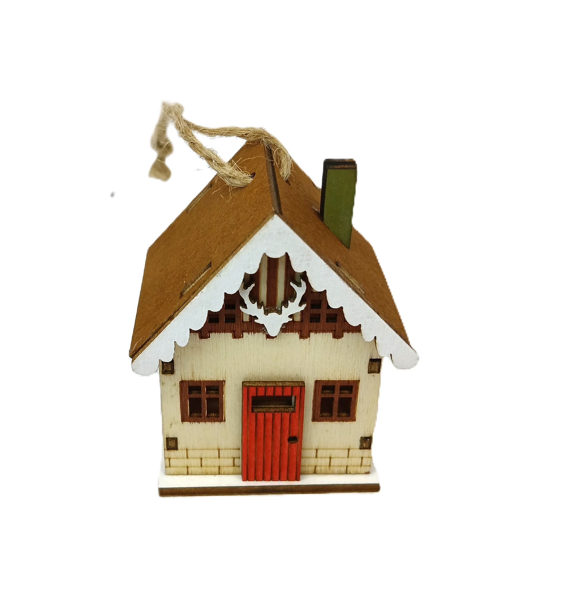 Zawieszka domek drewniany góralski 3D, 4x4,5x6cm