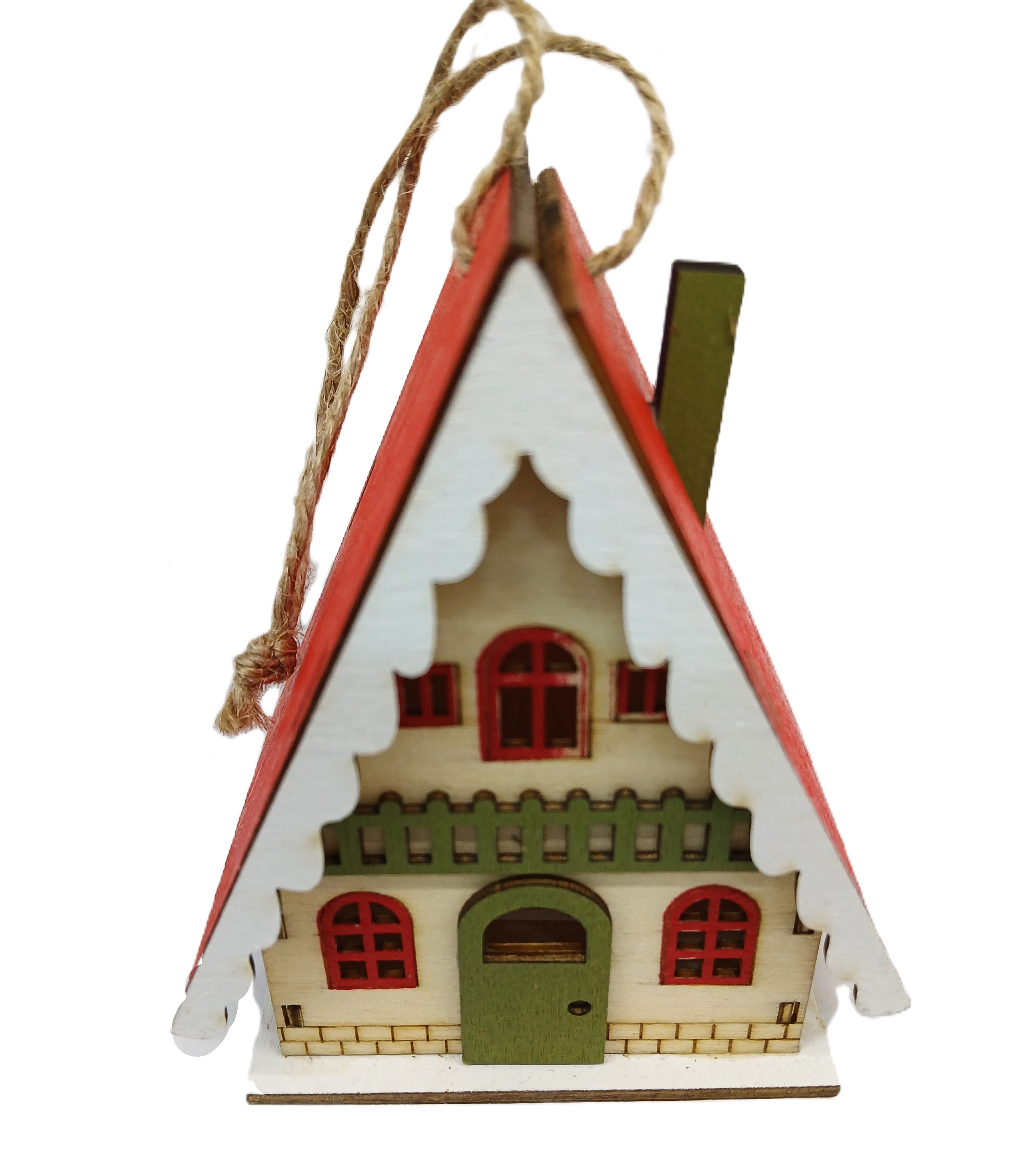 Zawieszka DUŻY dom drewniany góralski 3D,9,5x8 cm