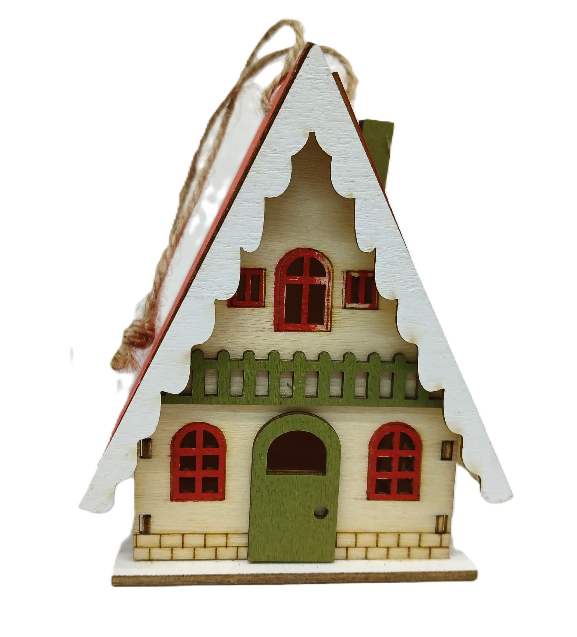 Zawieszka DUŻY dom drewniany góralski 3D,9,5x8 cm