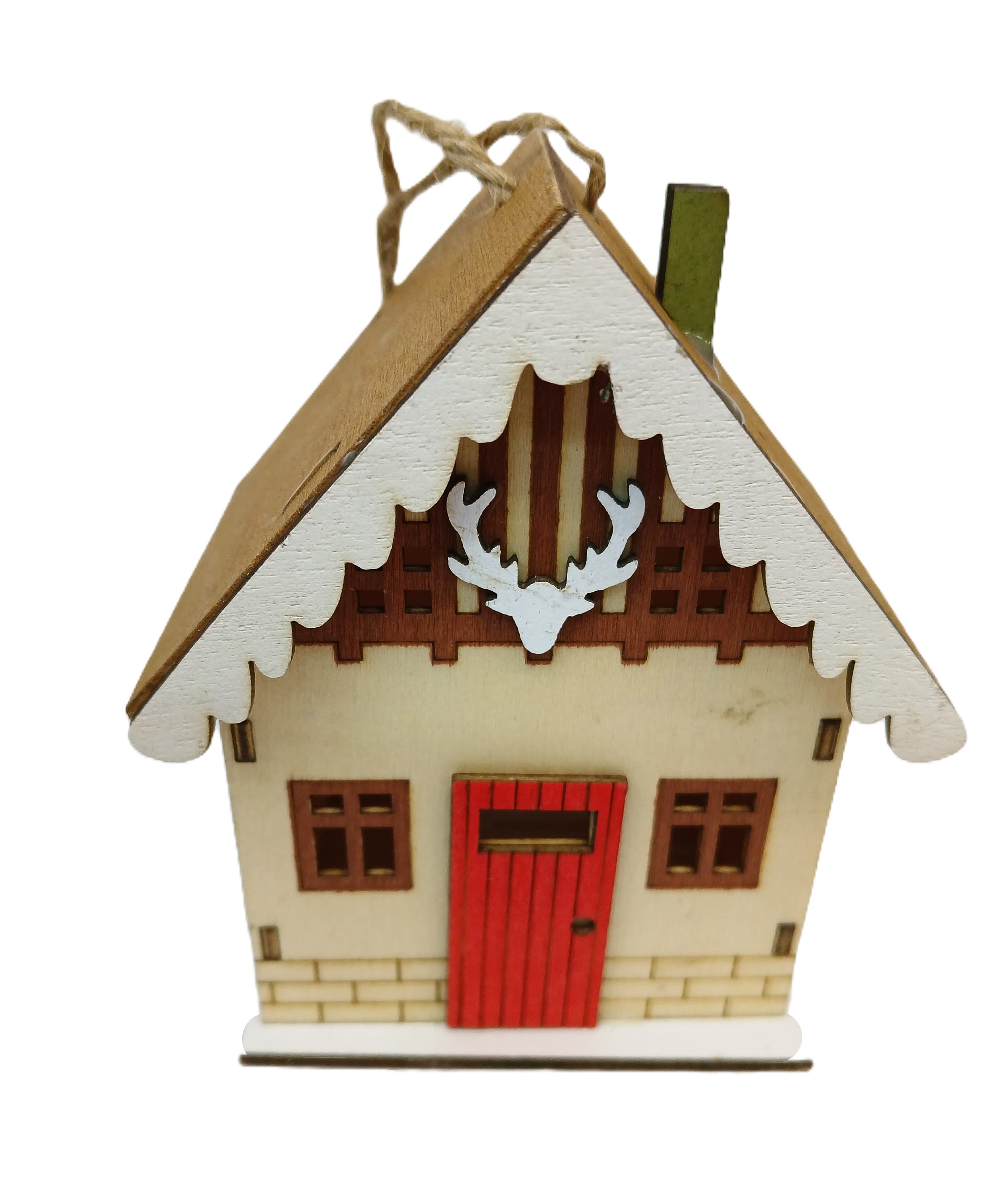Zawieszka DUŻY dom drewniany góralski 3D,9,5x8 cm