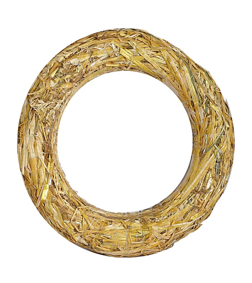 Wianek ze słomy, średnica 30cm, grubość 6cm, 1szt.