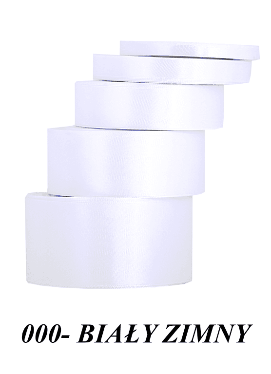 Wstążka satynowa 38mm/32mb, biały zimny
