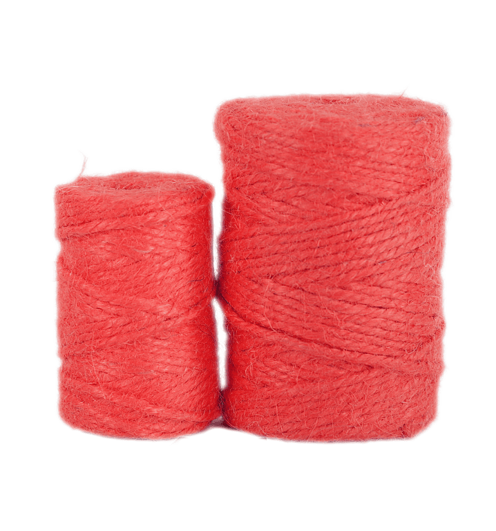 Sznurek jutowy, śr 3mm/28mb/100 gramów, czerwony