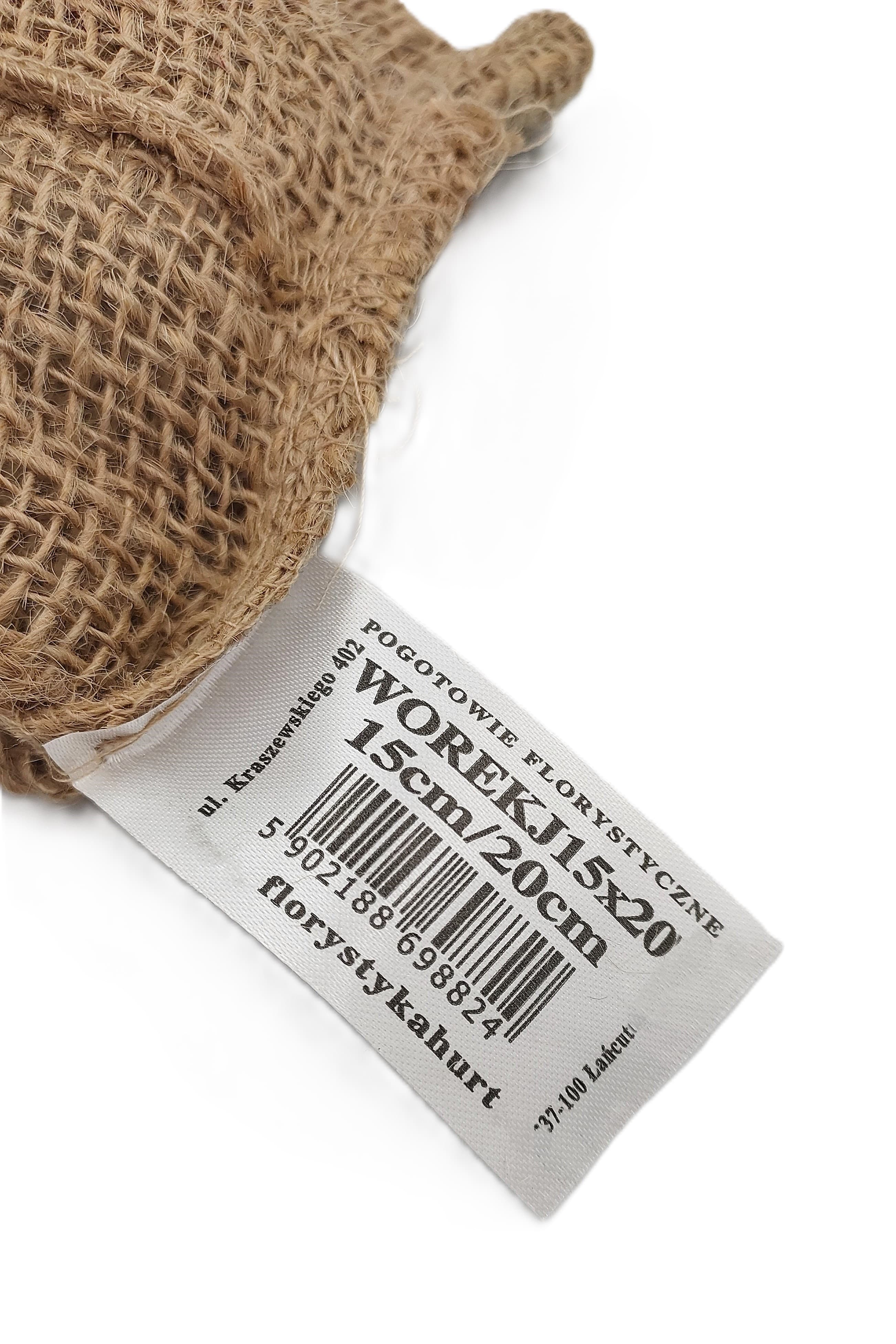 Worek jutowy ze ściągaczem, szer.15cm/wys.20cm