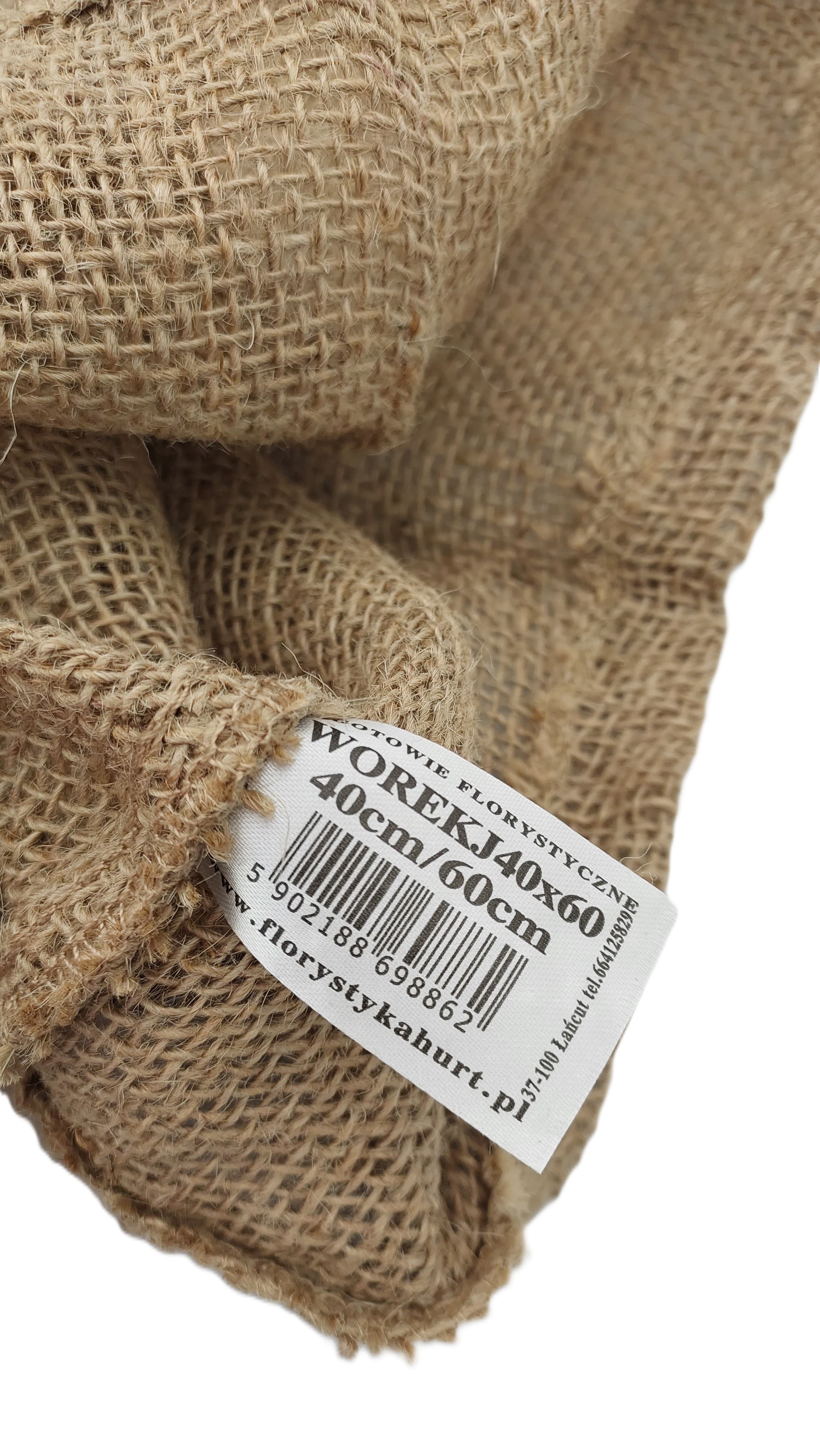 Worek jutowy ze ściągaczem, szer.40cm/wys.60cm