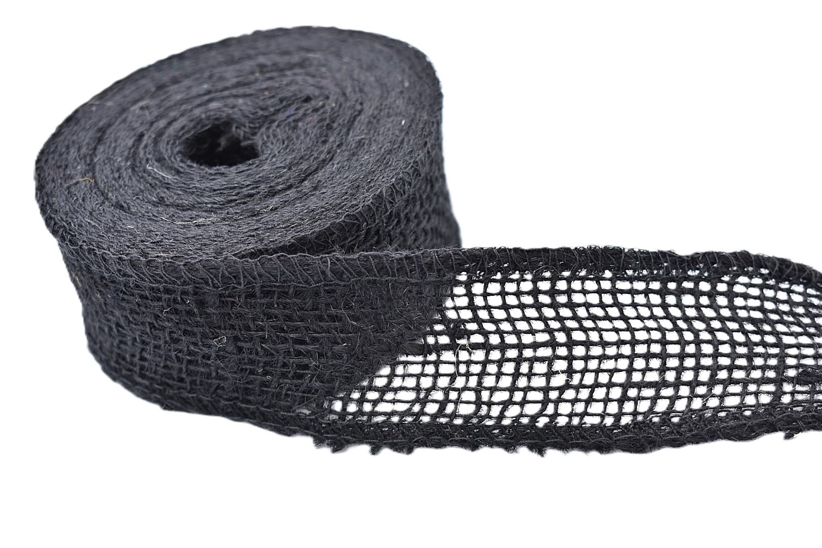 Wstążka jutowa, 9x8, 4cm/10mb, 260g/m2, czarna