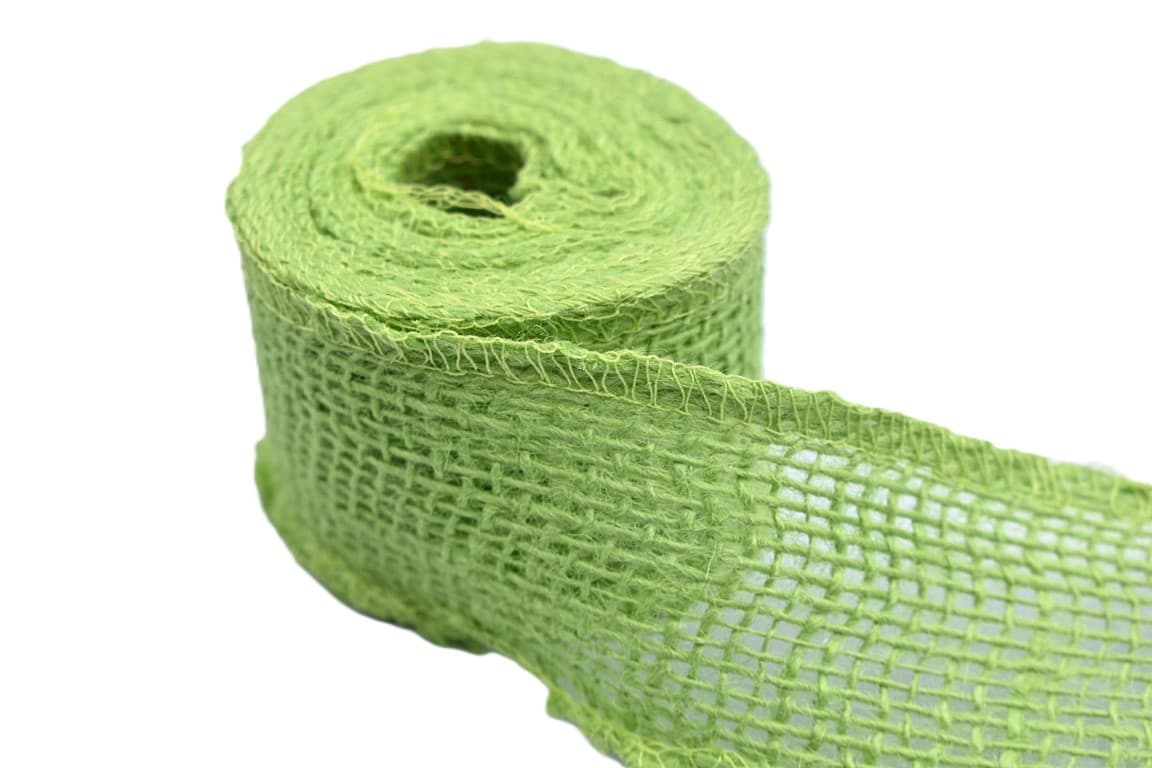 Juta obszywana, 9x8,10cm/5mb, 260g/m2, seledynowa