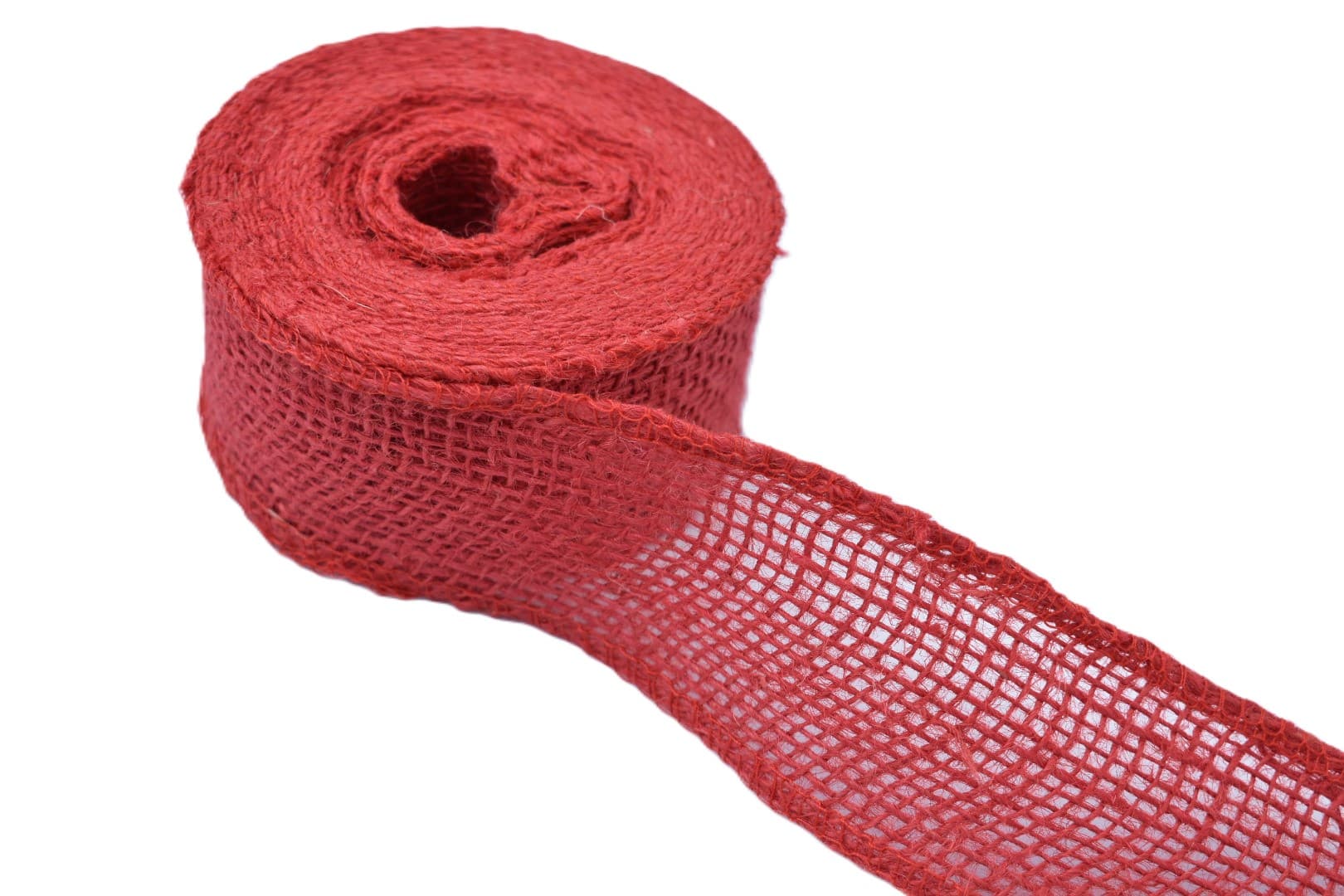 Wstążka jutowa, 9x8, 5cm/10mb, 260g/m2, czerwona