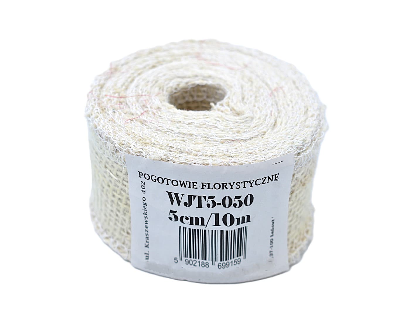 Wstążka jutowa, 9x8, 5cm/10mb, 260g/m2, wybielana