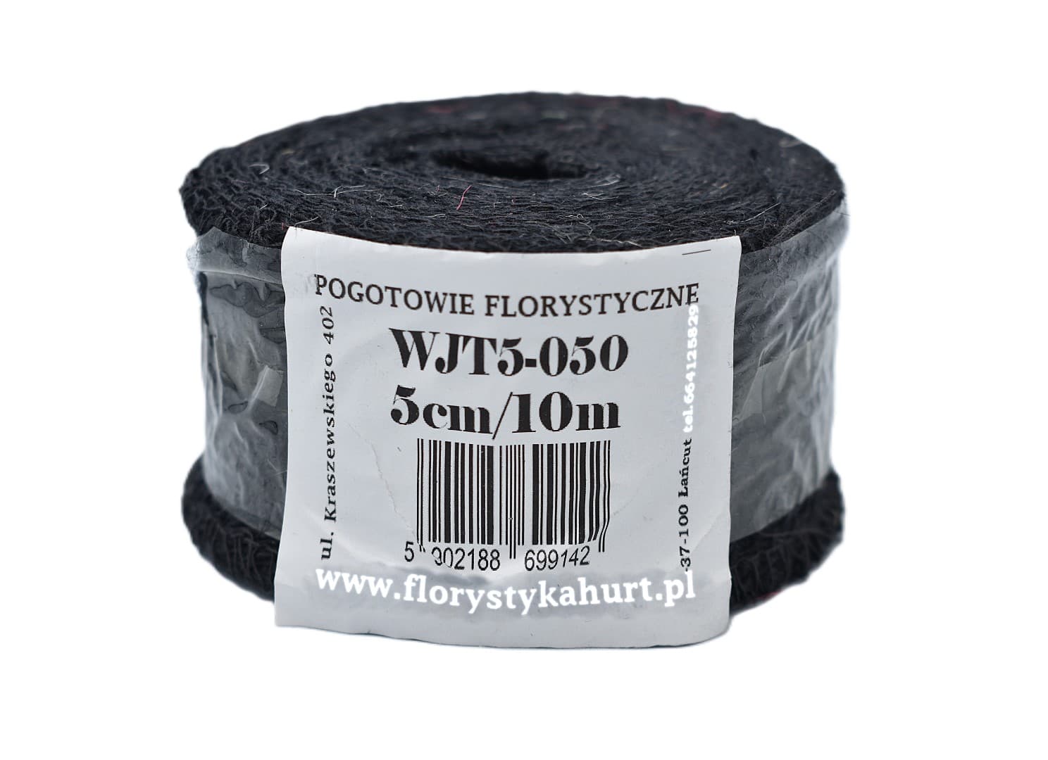 Wstążka jutowa, 9x8, 5cm/10mb, 260g/m2, czarna