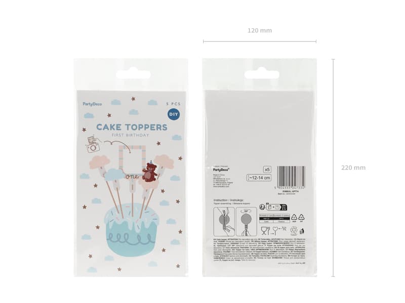 Toppery na tort Miś, mix, 12-14 cm