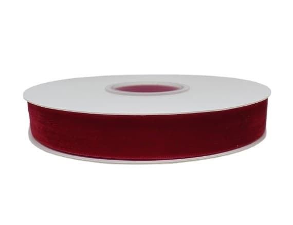 Wstążka aksamitna velvetowa, 19mm/9mb, c.czerwona