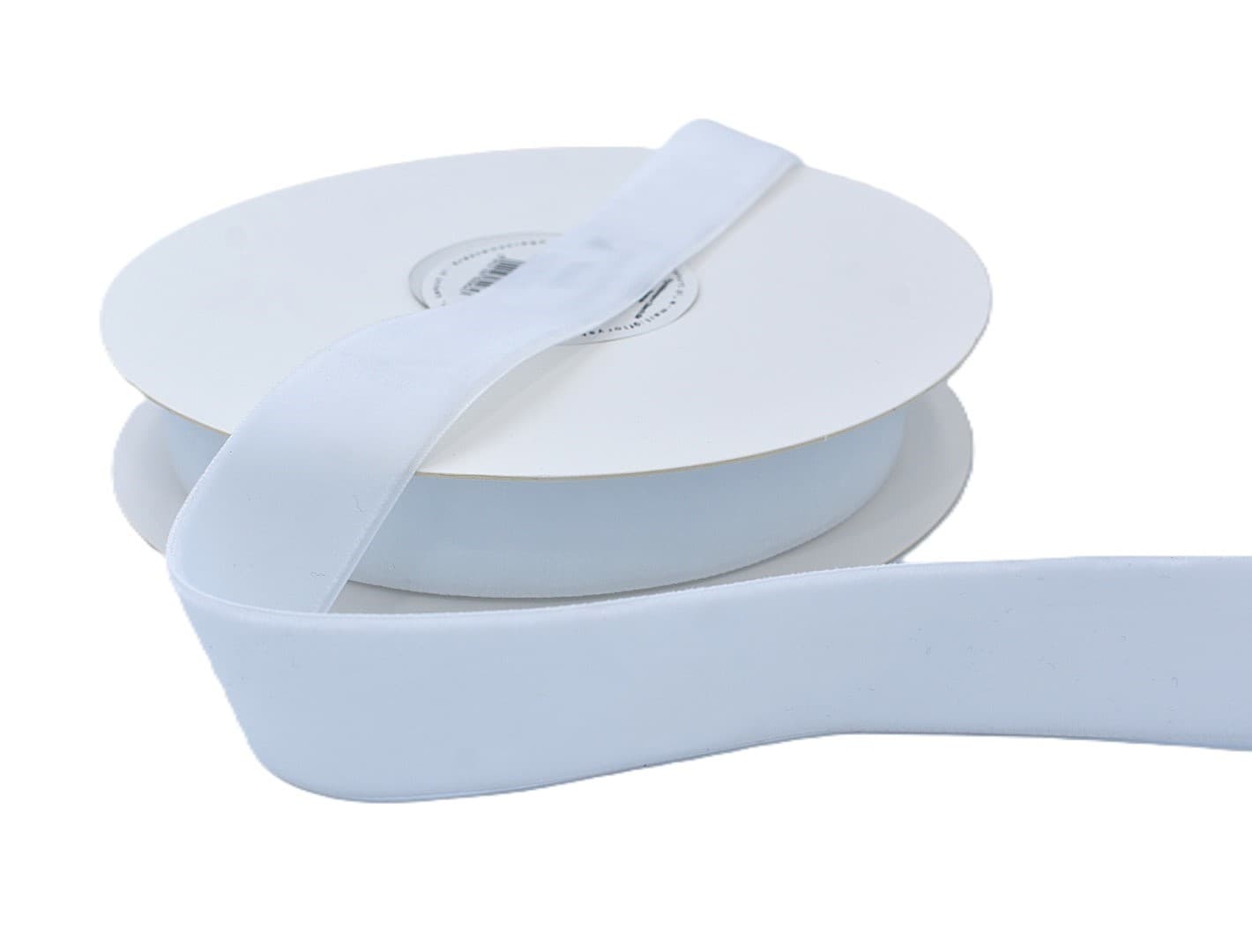 Wstążka velvetowa dwustronna, 25mm/9mb, biała