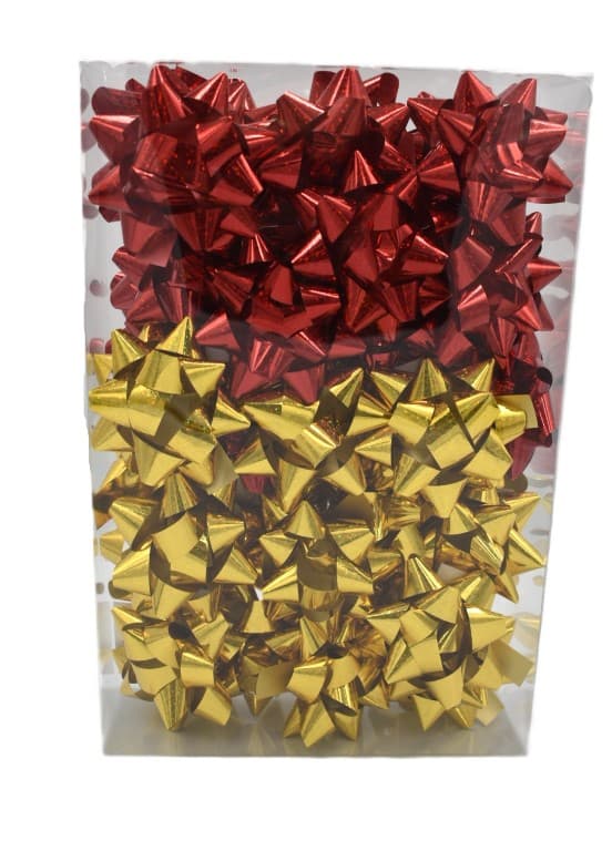Metaliczne rozety śr.6,5cm/40szt, czerwony/złoty