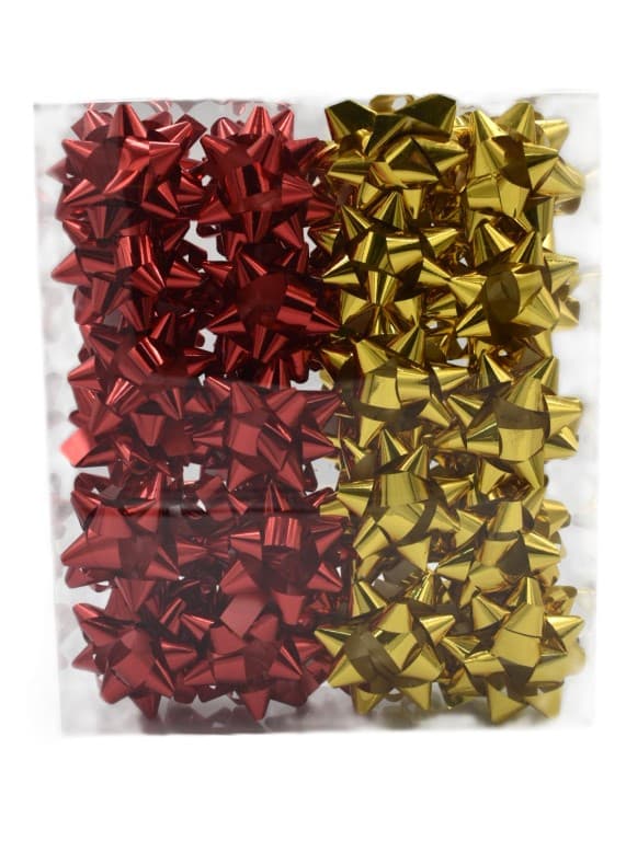 Metaliczne rozety śr.8cm/36szt, czerwony/złoty