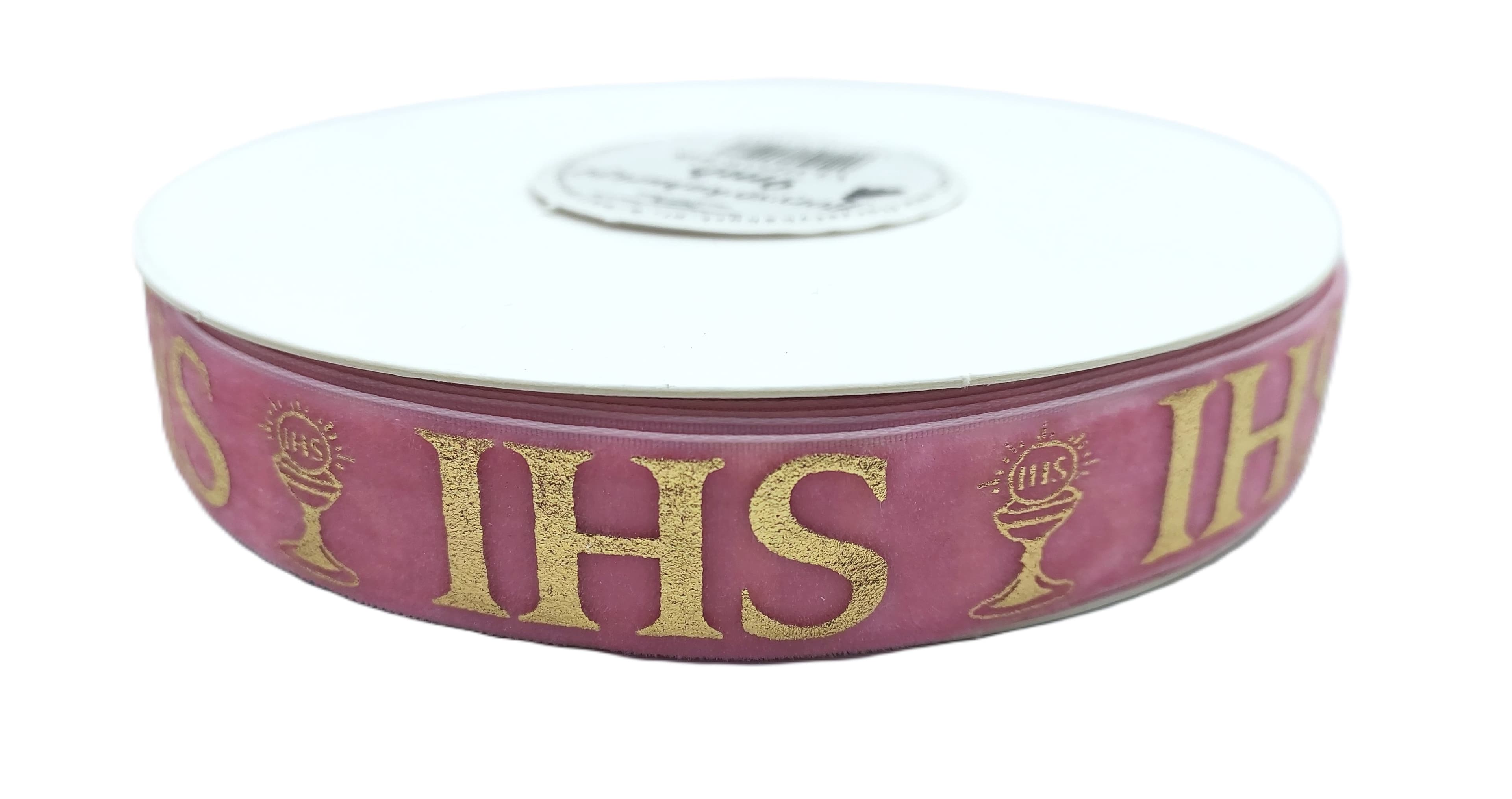 Wstążka velvetowa IHS, 19mm/9mb, różowa