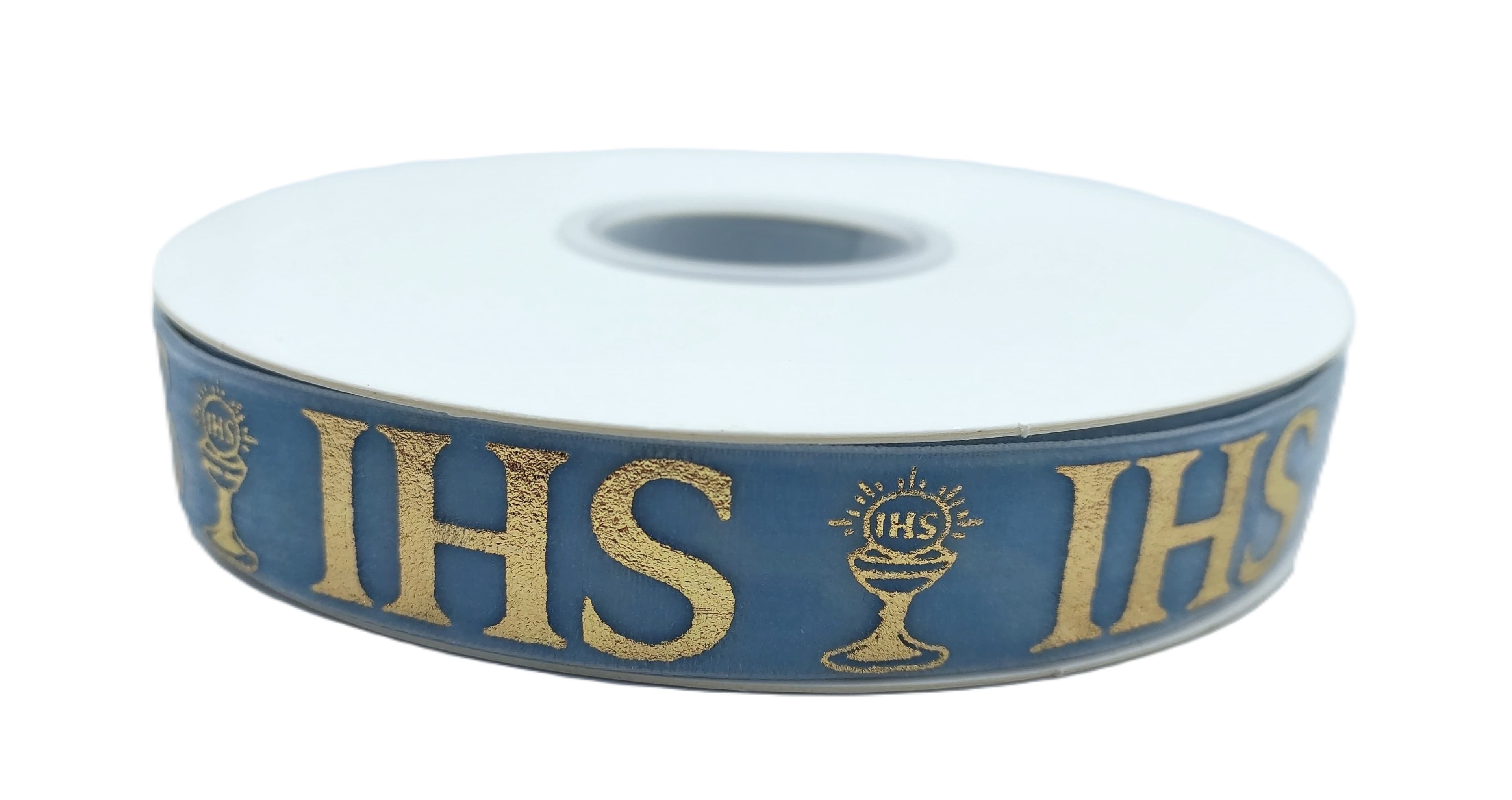 Wstążka velvetowa IHS, 19mm/9mb, błękitna